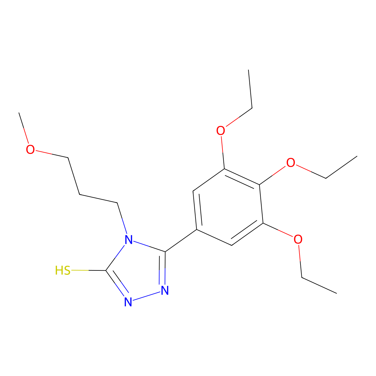 4-(3-methoxypropyl)-5-(3,4,5-triethoxyphenyl)-4H-1,2,4-triazole-3-thiol molecular structure, CAS 725222-34-4