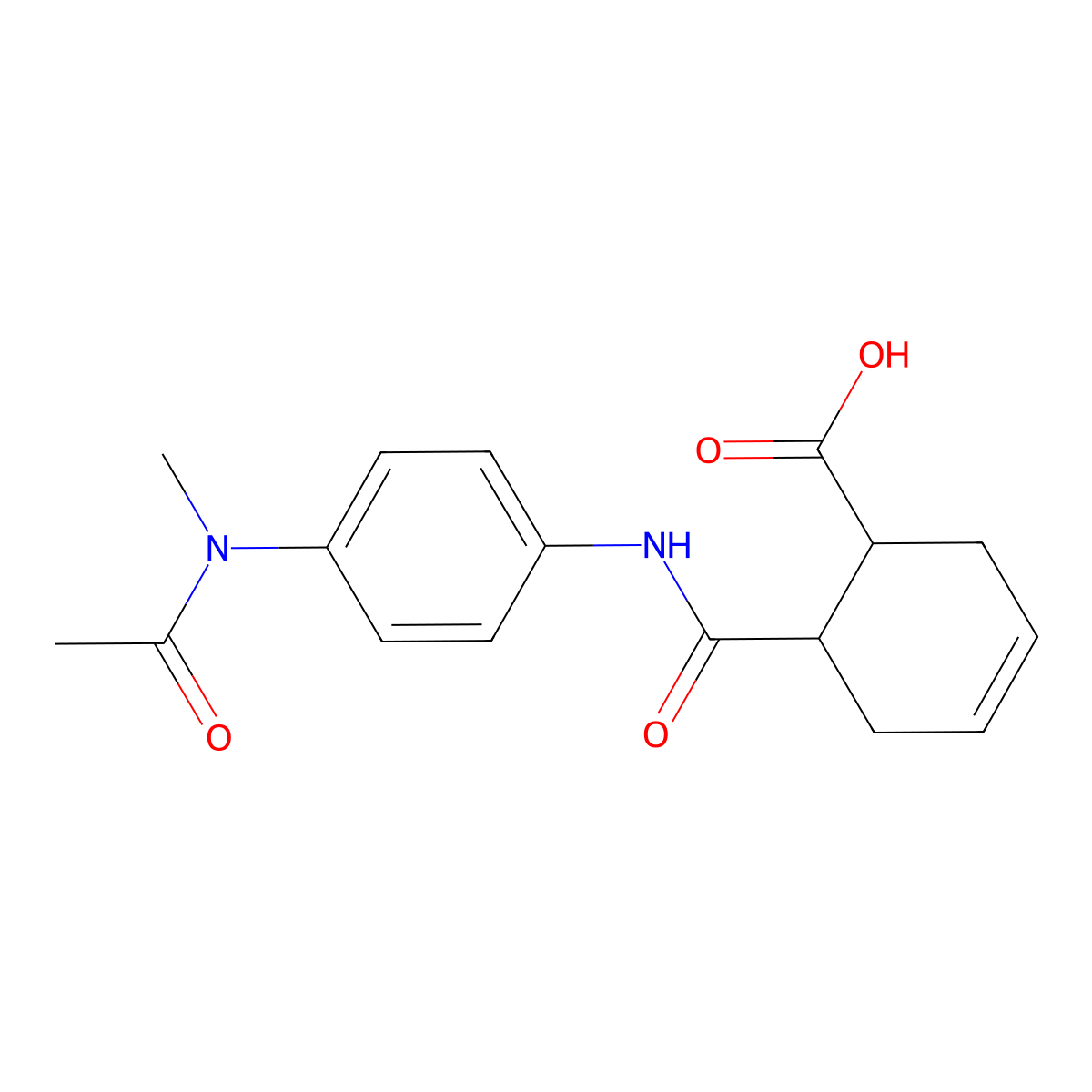 6-({4-[Acetyl(methyl)amino]phenyl}carbamoyl)cyclohex-3-ene-1-carboxylic acid molecular structure, CAS 725223-04-1