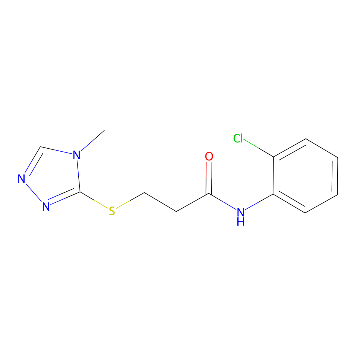 N-(2-chlorophenyl)-3-[(4-methyl-1,2,4-triazol-3-yl)sulfanyl]propanamide molecular structure, CAS 725224-49-7