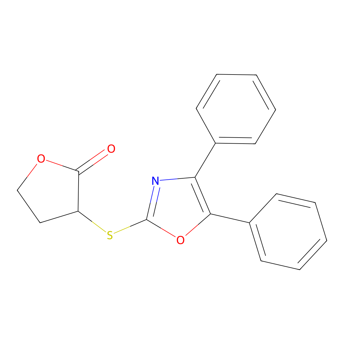 3-[(4,5-Diphenyl-1,3-oxazol-2-yl)sulfanyl]oxolan-2-one molecular structure, CAS 725224-59-9