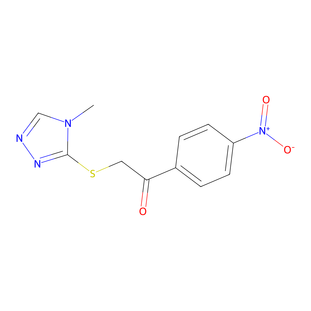 2-[(4-Methyl-1,2,4-triazol-3-yl)sulfanyl]-1-(4-nitrophenyl)ethanone molecular structure, CAS 725224-60-2