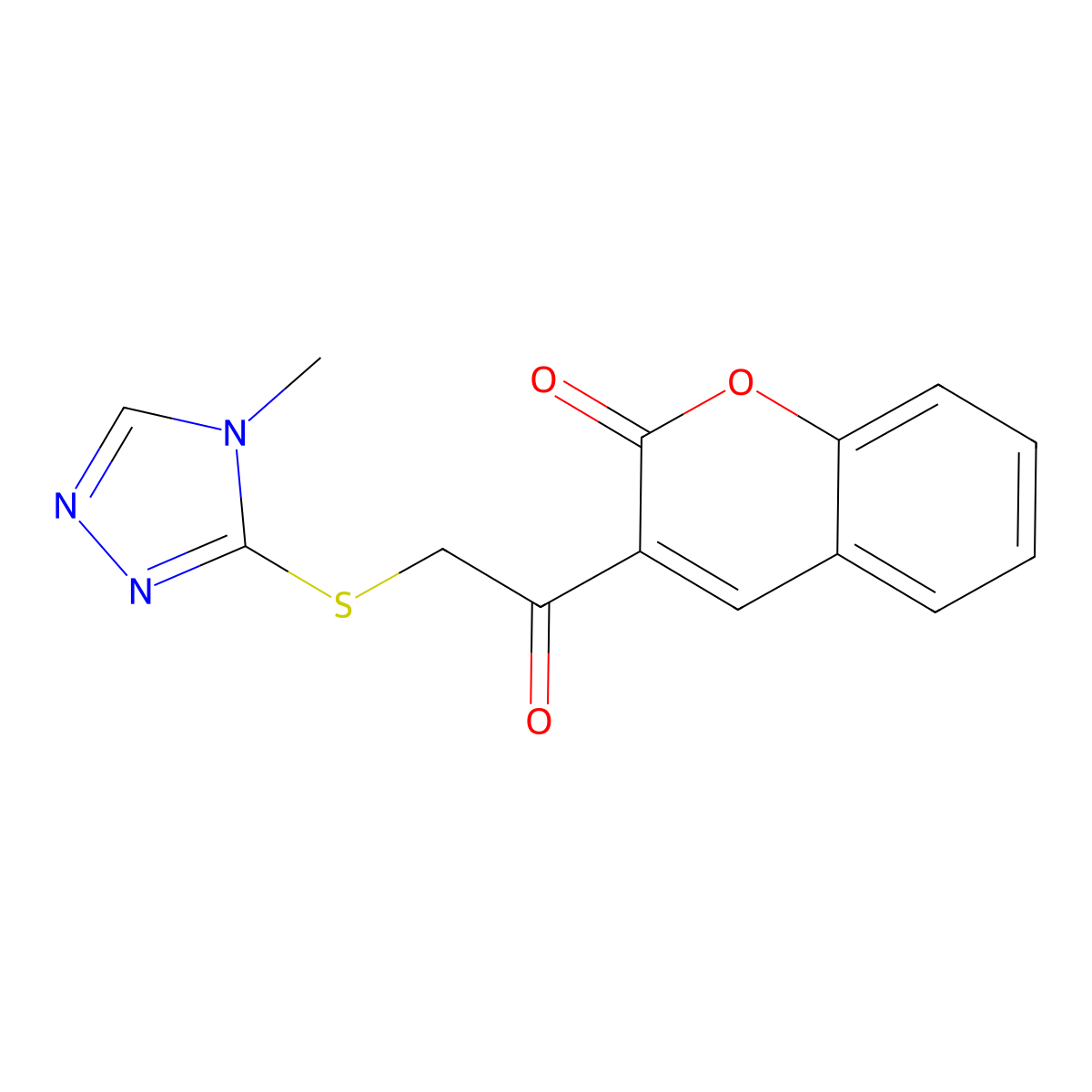 3-[2-[(4-Methyl-1,2,4-triazol-3-yl)sulfanyl]acetyl]chromen-2-one molecular structure, CAS 725224-65-7