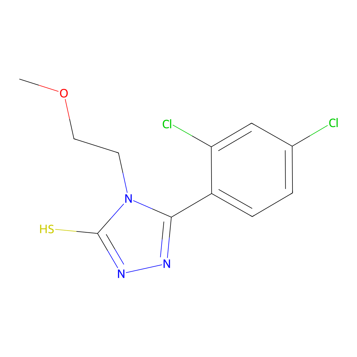 5-(2,4-Dichlorophenyl)-4-(2-methoxyethyl)-1,2,4-triazole-3-thiol molecular structure, CAS 725226-85-7