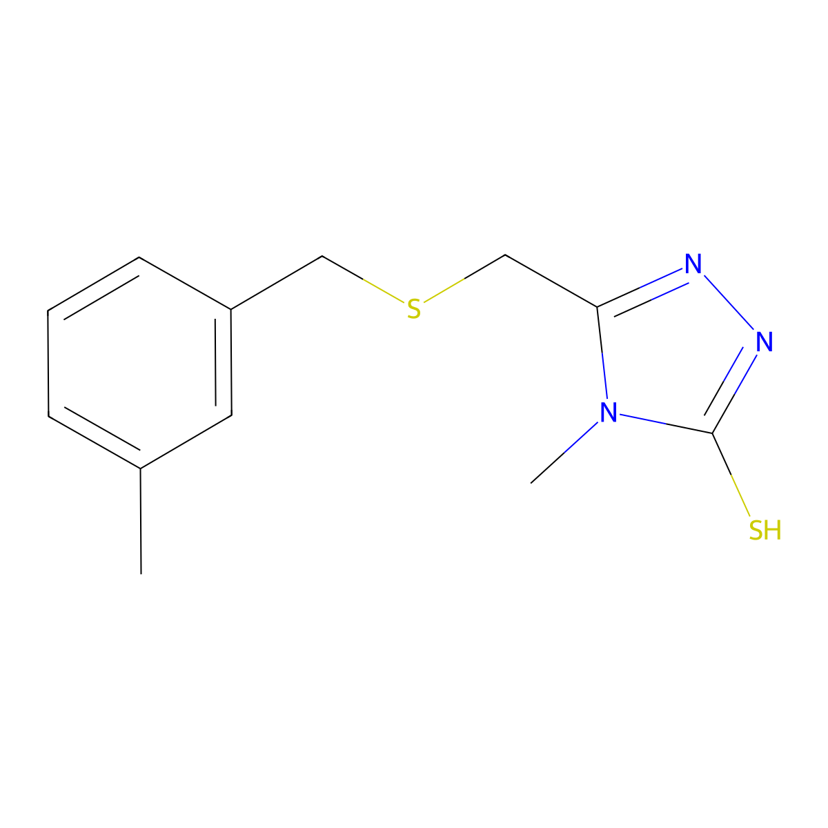 4-methyl-5-{[(3-methylbenzyl)sulfanyl]methyl}-4H-1,2,4-triazole-3-thiol molecular structure, CAS 725226-97-1
