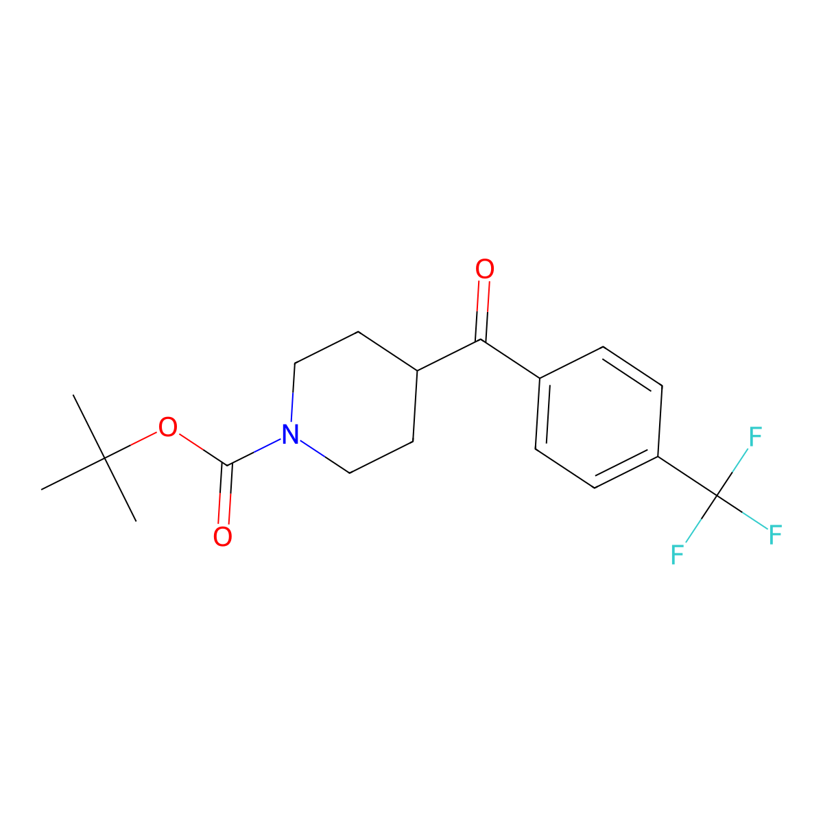 Tert-butyl 4-(4-(trifluoromethyl)benzoyl)piperidine-1-carboxylate molecular structure, CAS 725229-27-6