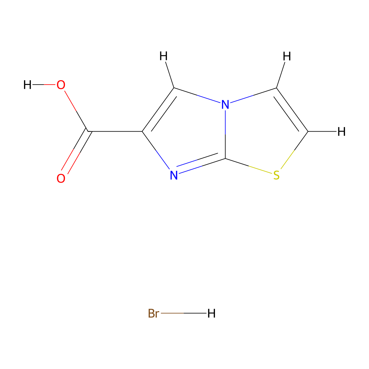 Imidazo[2,1-b]thiazole-6-carboxylic acid hydrobromide molecular structure, CAS 725234-39-9