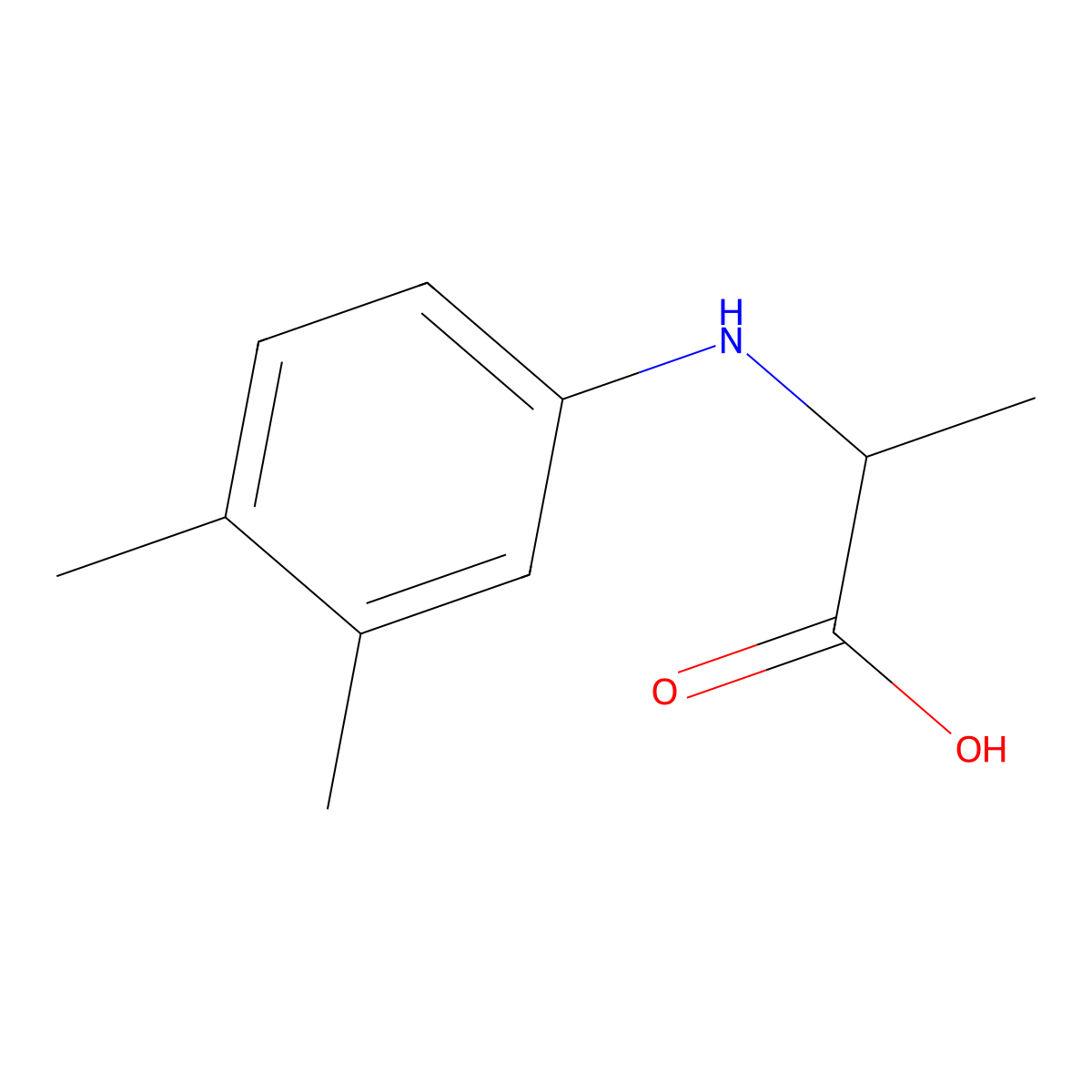 2-(3,4-Dimethylphenylamino)propionic acid molecular structure, CAS 725234-42-4