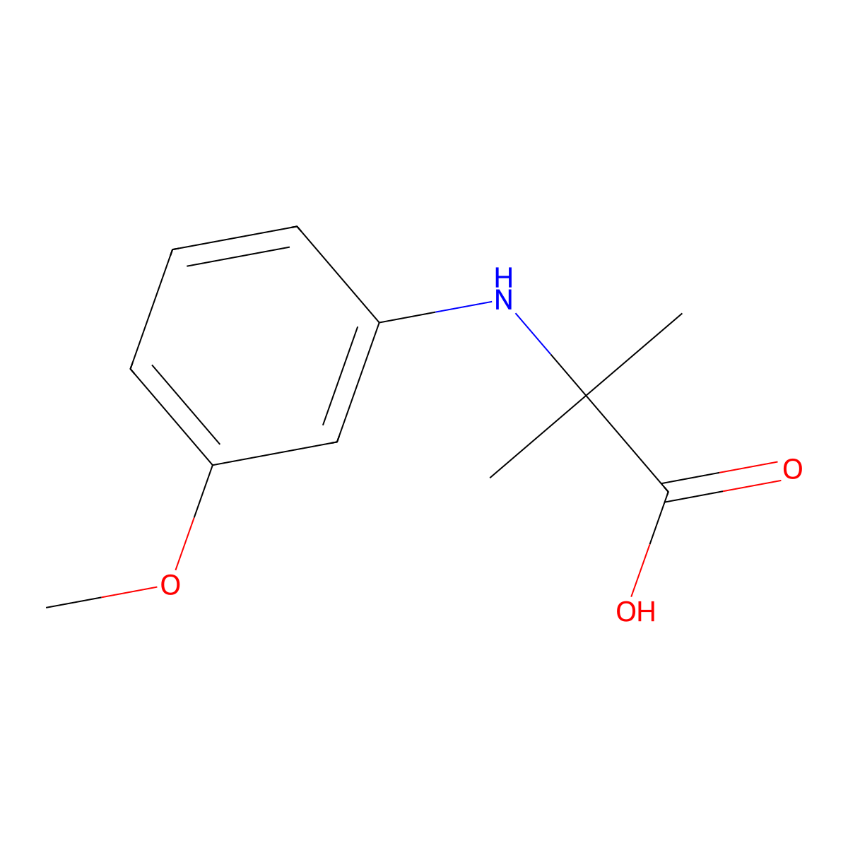 Alanine, N-(3-methoxyphenyl)-2-methyl- molecular structure, CAS 725234-44-6