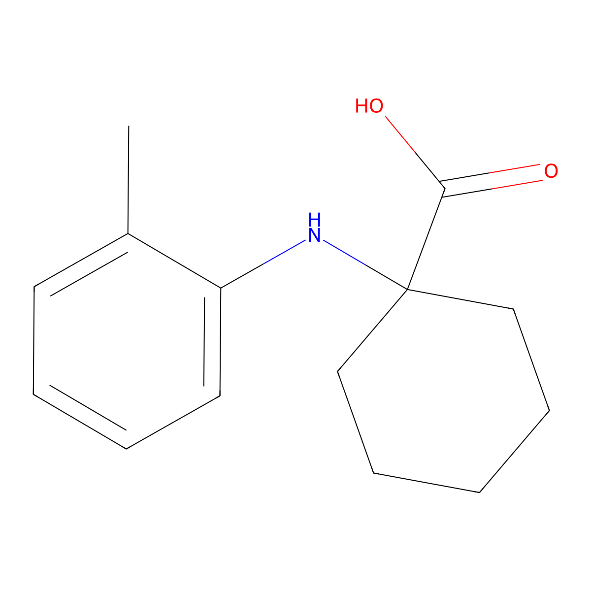 1-(o-Tolylamino)cyclohexanecarboxylic acid molecular structure, CAS 725234-58-2