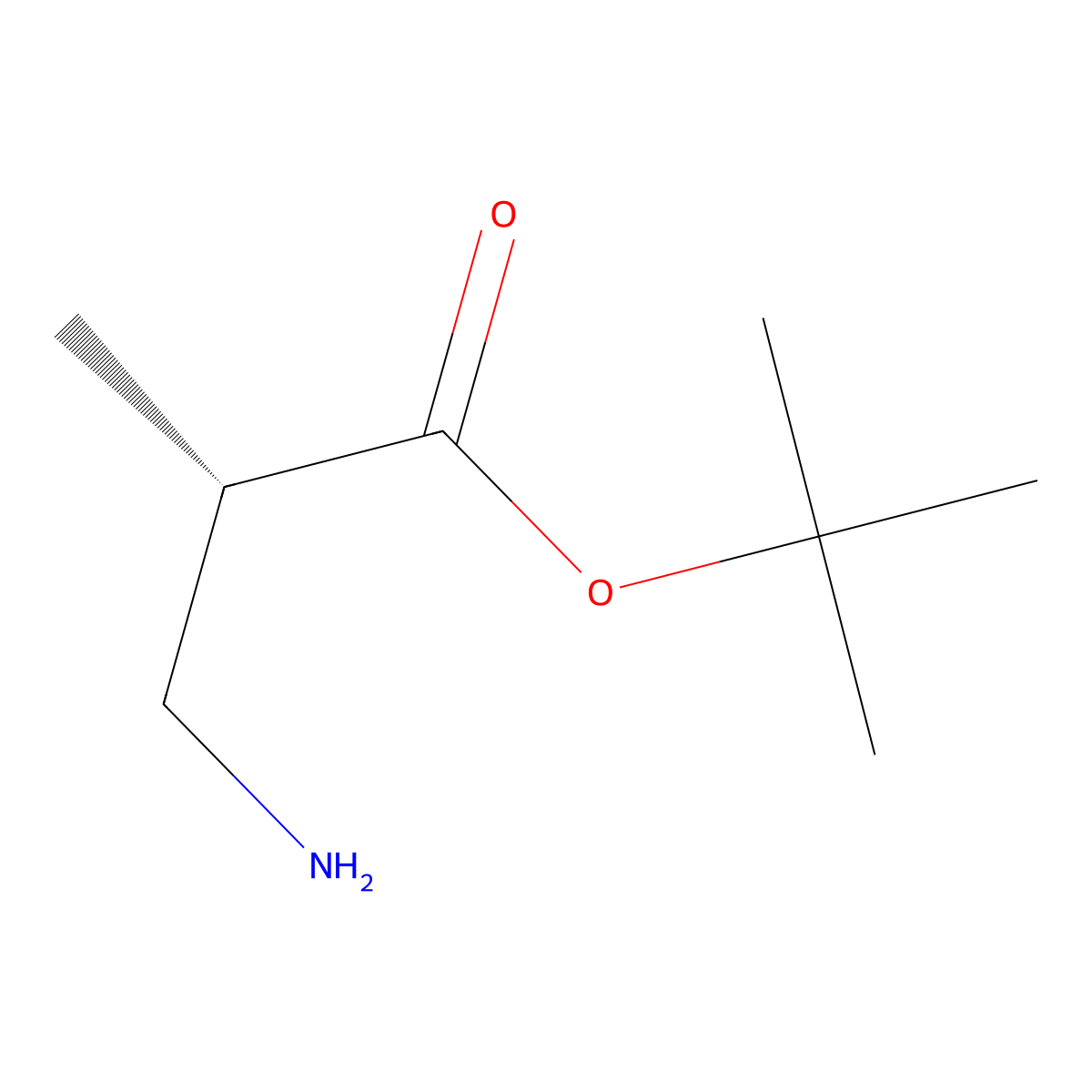 (S)-tert-Butyl 3-amino-2-methylpropanoate molecular structure, CAS 725238-44-8