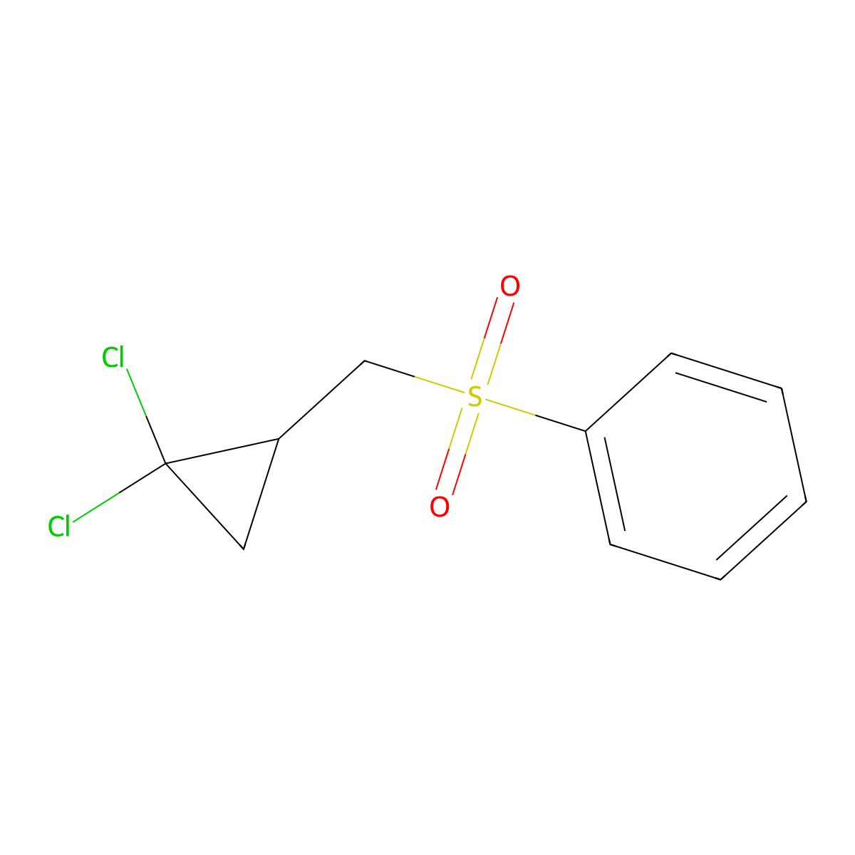 (2,2-Dichlorocyclopropyl)methyl phenyl sulfone molecular structure, CAS 725242-66-0