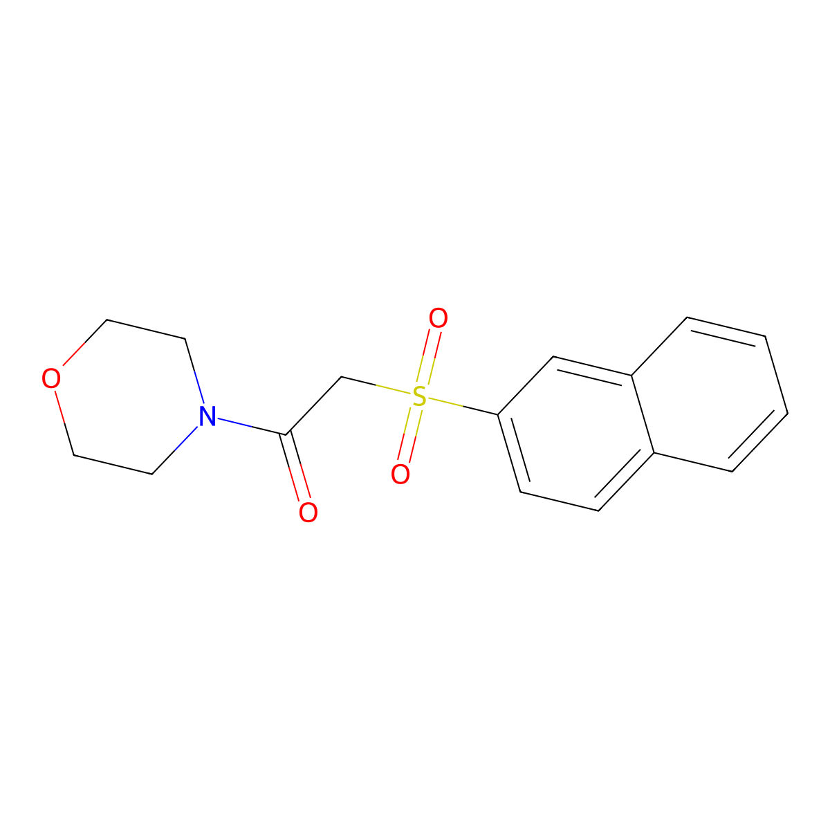 1-Morpholin-4-yl-2-naphthalen-2-ylsulfonylethanone molecular structure, CAS 725242-94-4