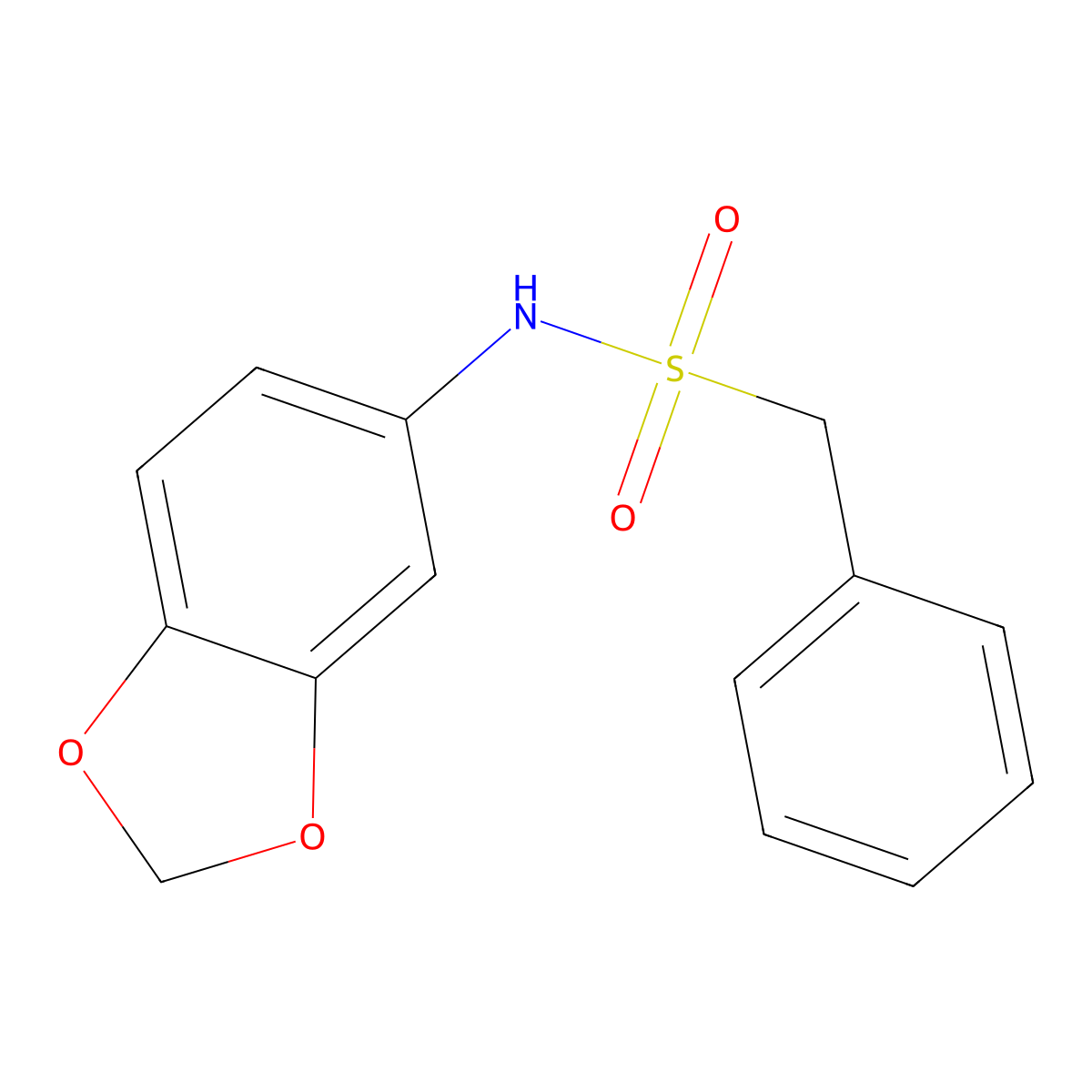 N-(1,3-benzodioxol-5-yl)-1-phenylmethanesulfonamide molecular structure, CAS 725243-50-5