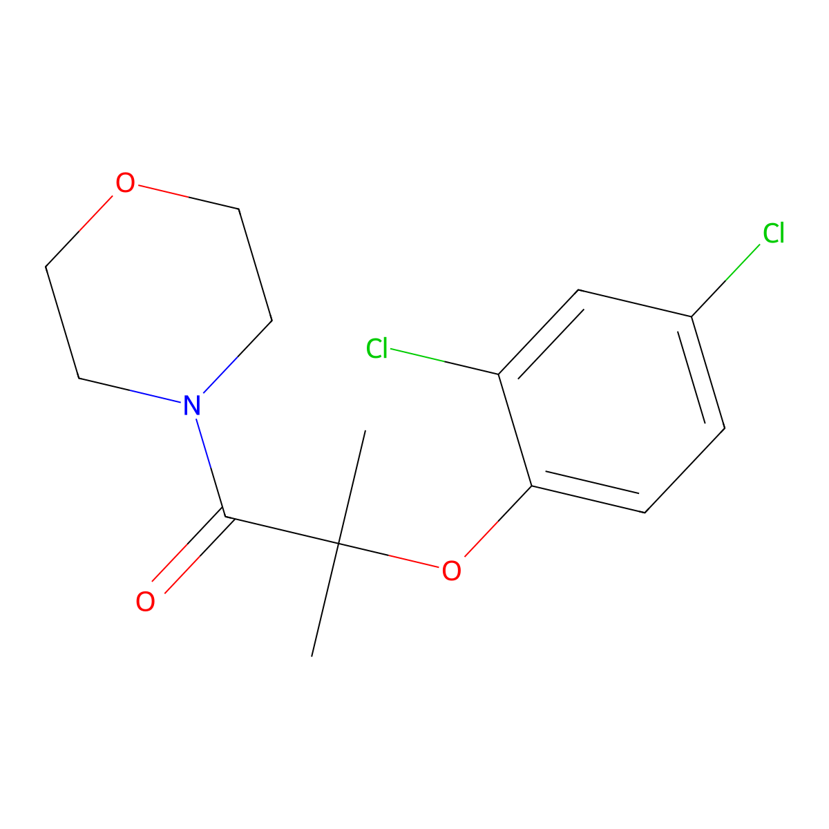 2-(2,4-Dichlorophenoxy)-2-methyl-1-morpholin-4-ylpropan-1-one molecular structure, CAS 725243-59-4