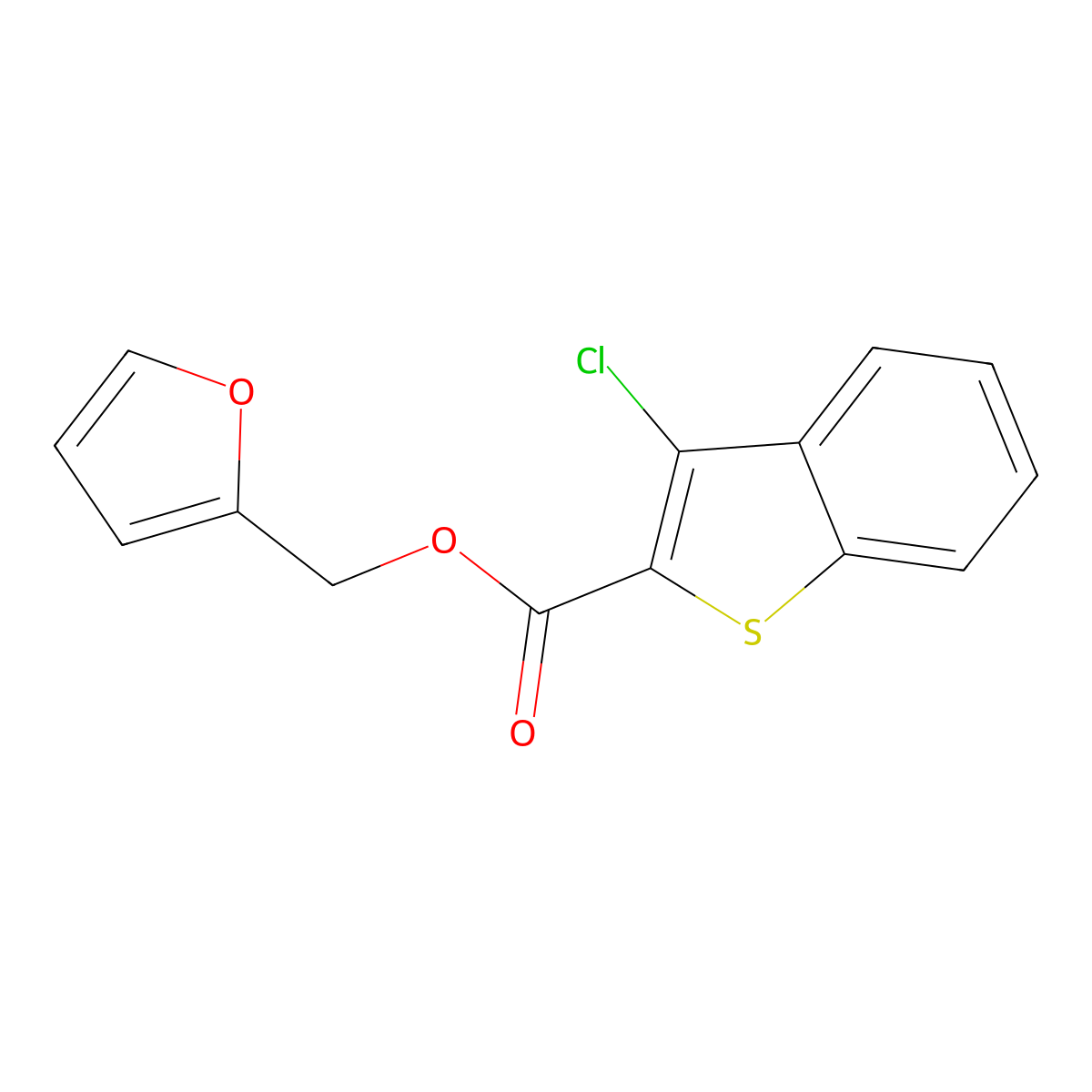 Furan-2-ylmethyl 3-chloro-1-benzothiophene-2-carboxylate molecular structure, CAS 725244-52-0