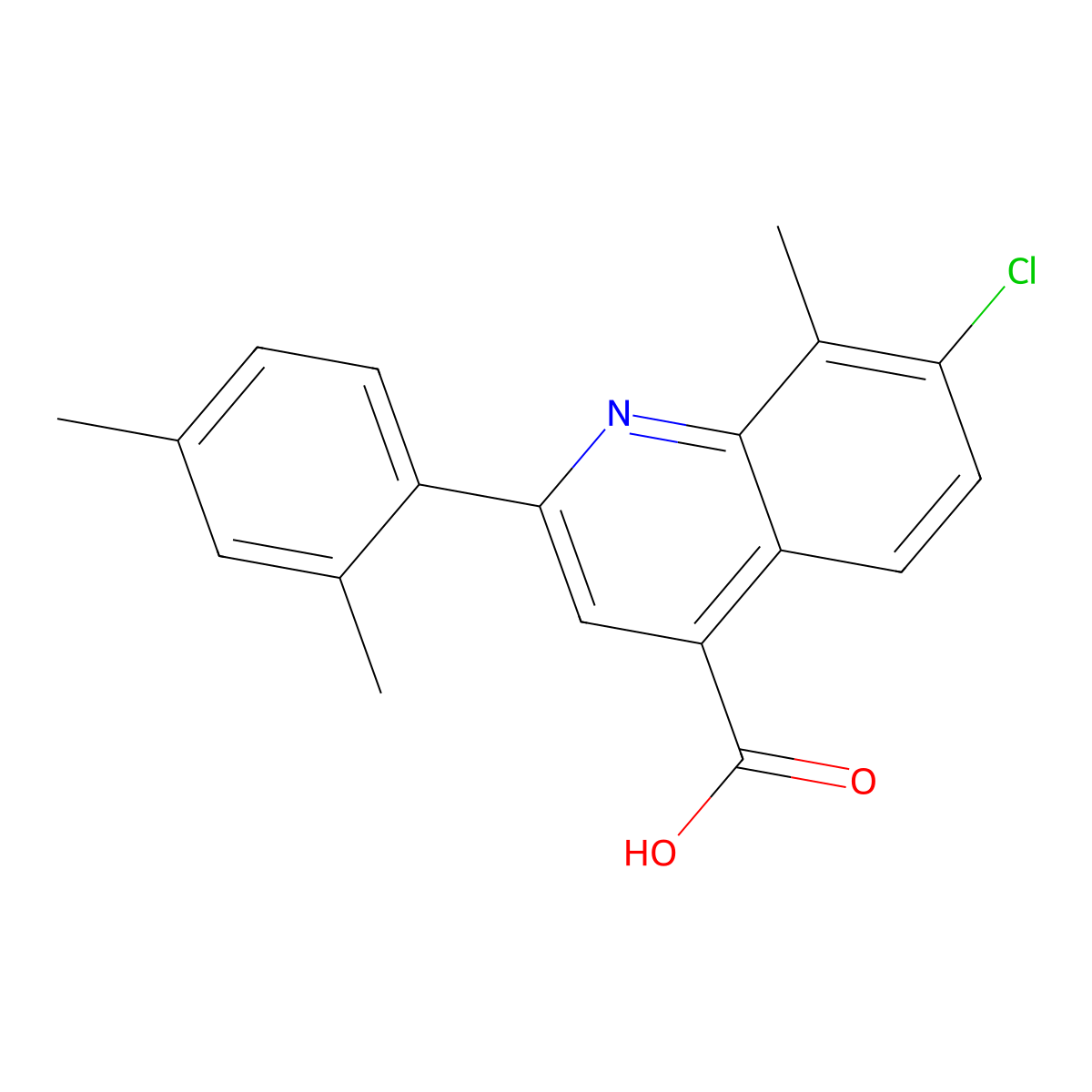 7-Chloro-2-(2,4-dimethylphenyl)-8-methylquinoline-4-carboxylic acid molecular structure, CAS 725244-73-5