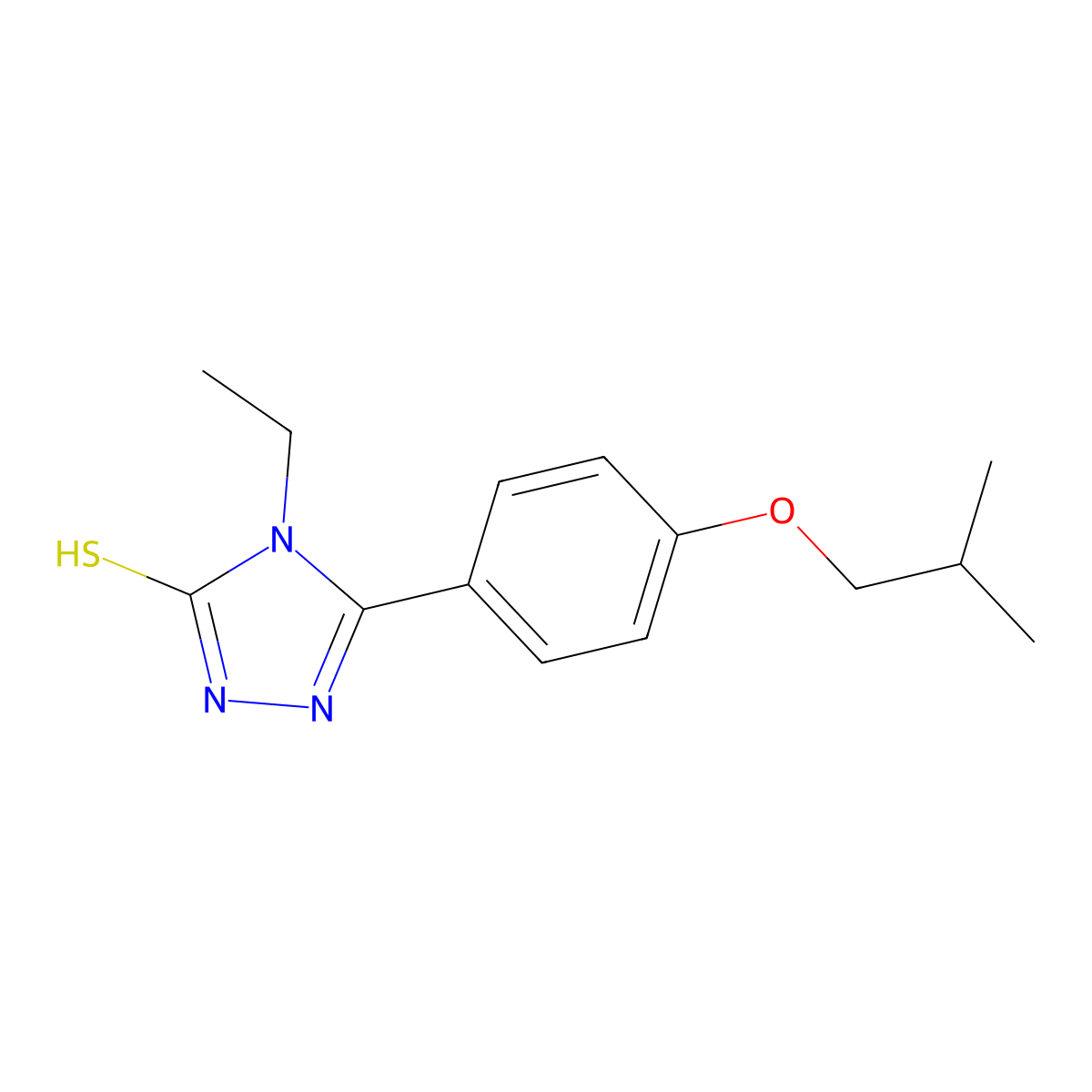 4-ethyl-5-(4-isobutoxyphenyl)-4H-1,2,4-triazole-3-thiol molecular structure, CAS 725244-84-8