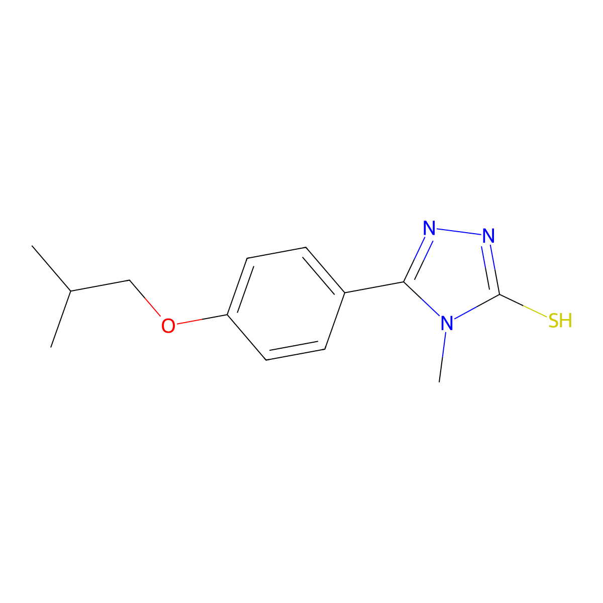 5-(4-isobutoxyphenyl)-4-methyl-4H-1,2,4-triazole-3-thiol molecular structure, CAS 725245-10-3