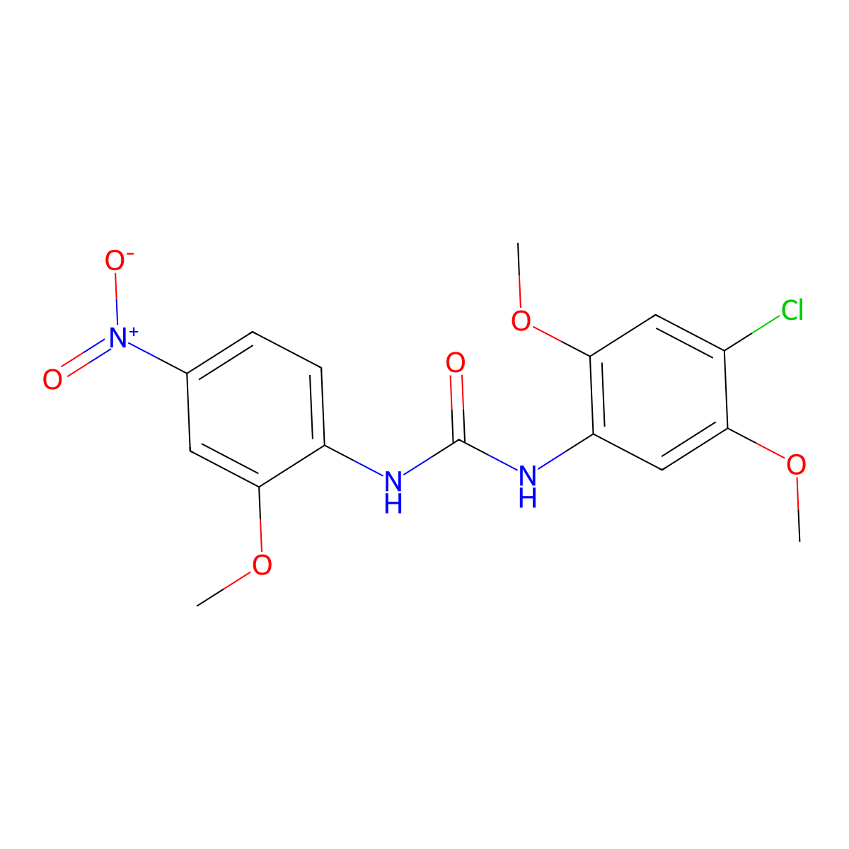 1-(4-Chloro-2,5-dimethoxyphenyl)-3-(2-methoxy-4-nitrophenyl)urea molecular structure, CAS 725245-29-4