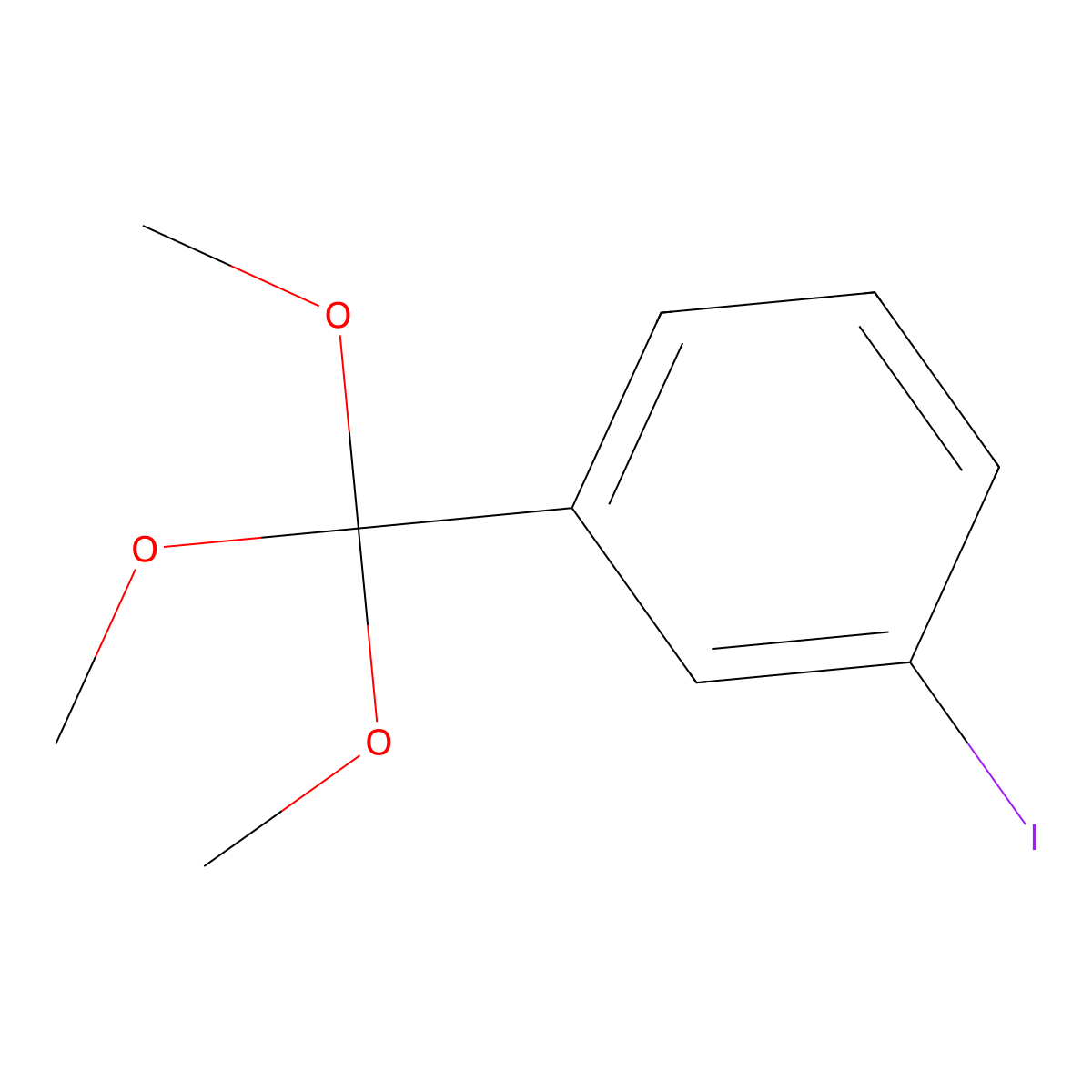 1-Iodo-3-(trimethoxymethyl)benzene molecular structure, CAS 72525-29-2