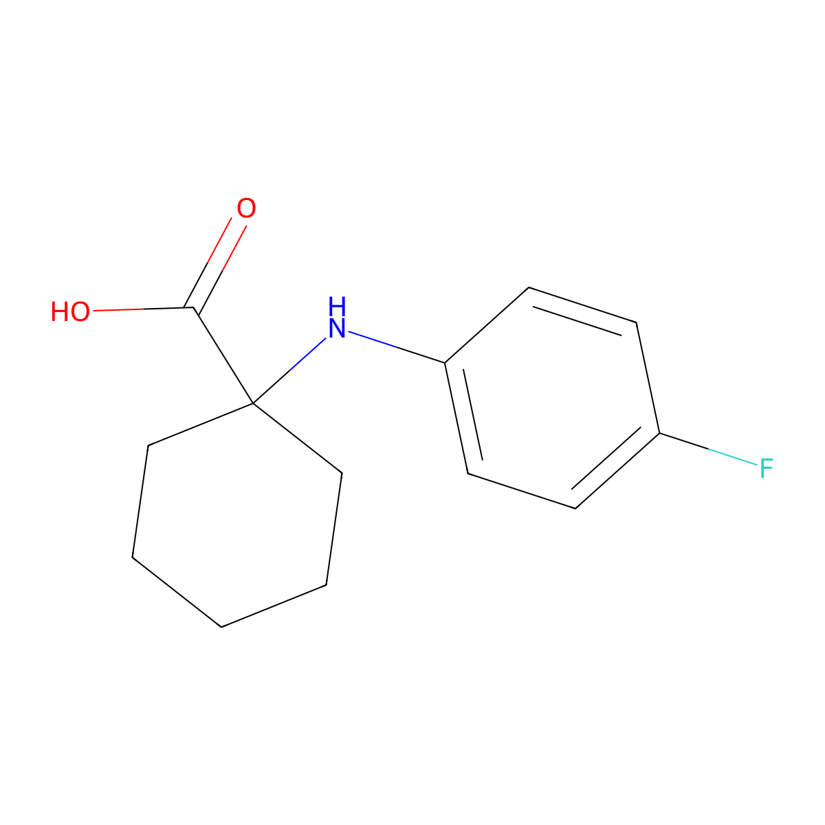 1-(4-Fluoro-phenylamino)-cyclohexanecarboxylic acid molecular structure, CAS 725252-82-4
