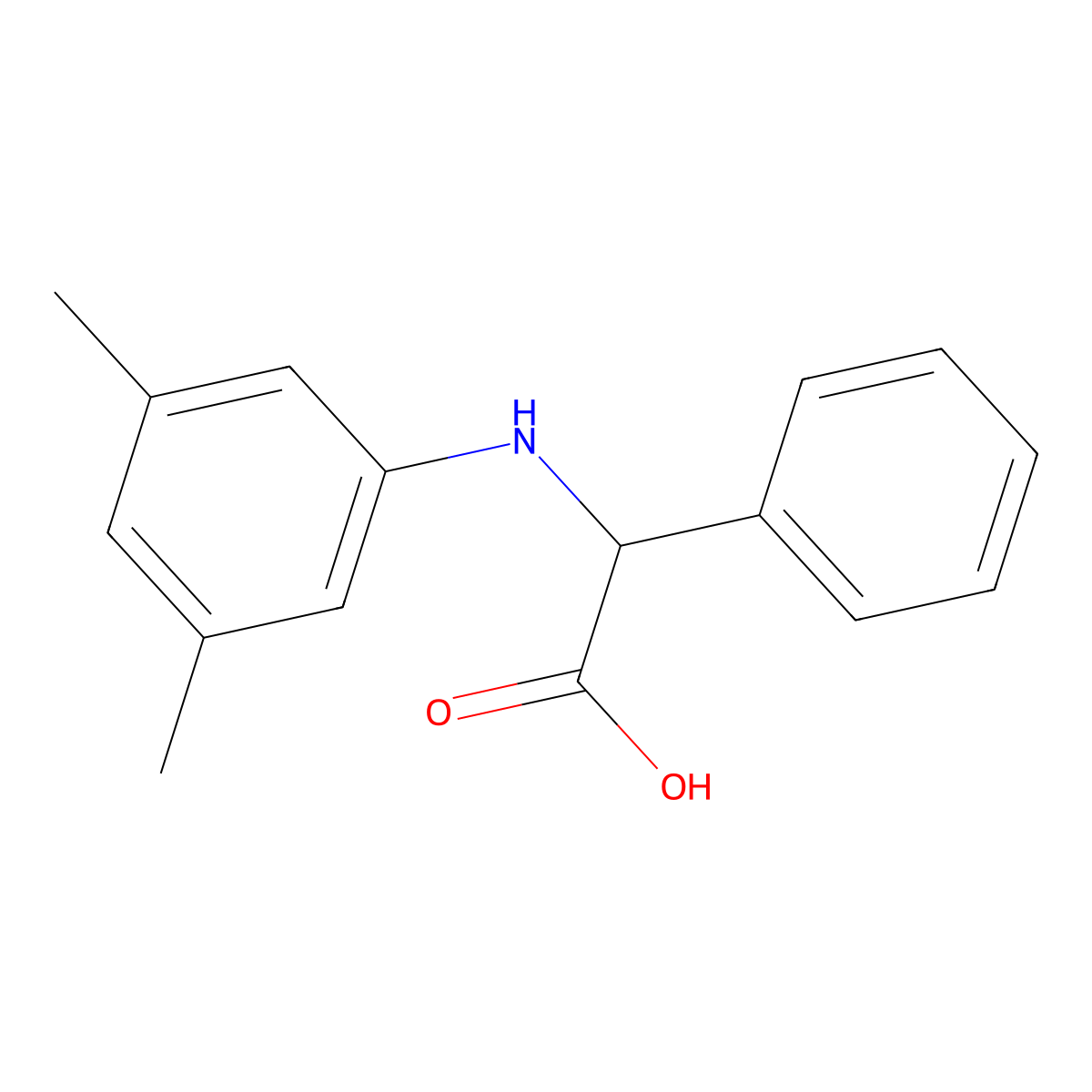 (3,5-Dimethylphenylamino)phenylacetic acid molecular structure, CAS 725252-90-4
