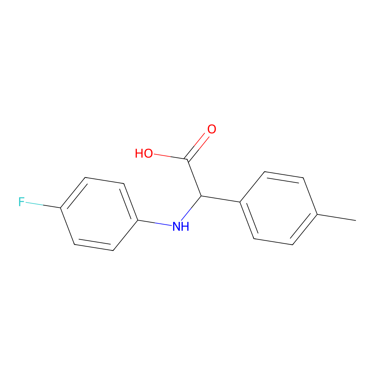 (4-Fluoro-phenylamino)-p-tolyl-acetic acid molecular structure, CAS 725252-96-0
