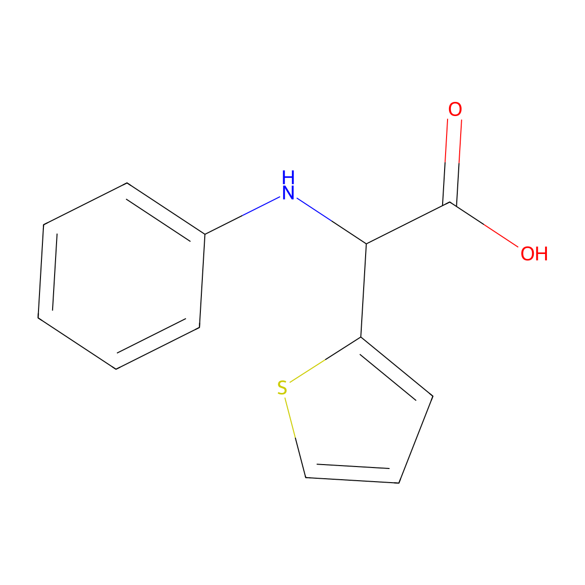 2-(Phenylamino)-2-(thiophen-2-yl)acetic acid molecular structure, CAS 725253-12-3