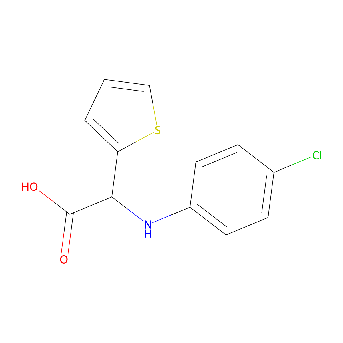 (4-Chloro-phenylamino)-thiophen-2-yl-acetic acid molecular structure, CAS 725253-18-9