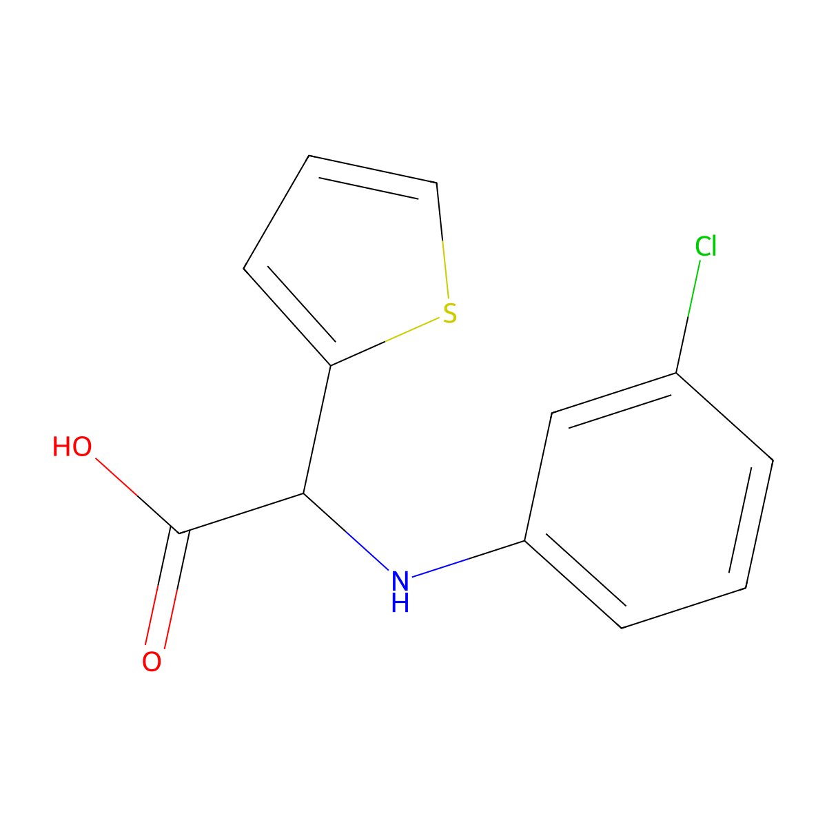 (3-Chloro-phenylamino)-thiophen-2-yl-acetic acid molecular structure, CAS 725253-19-0