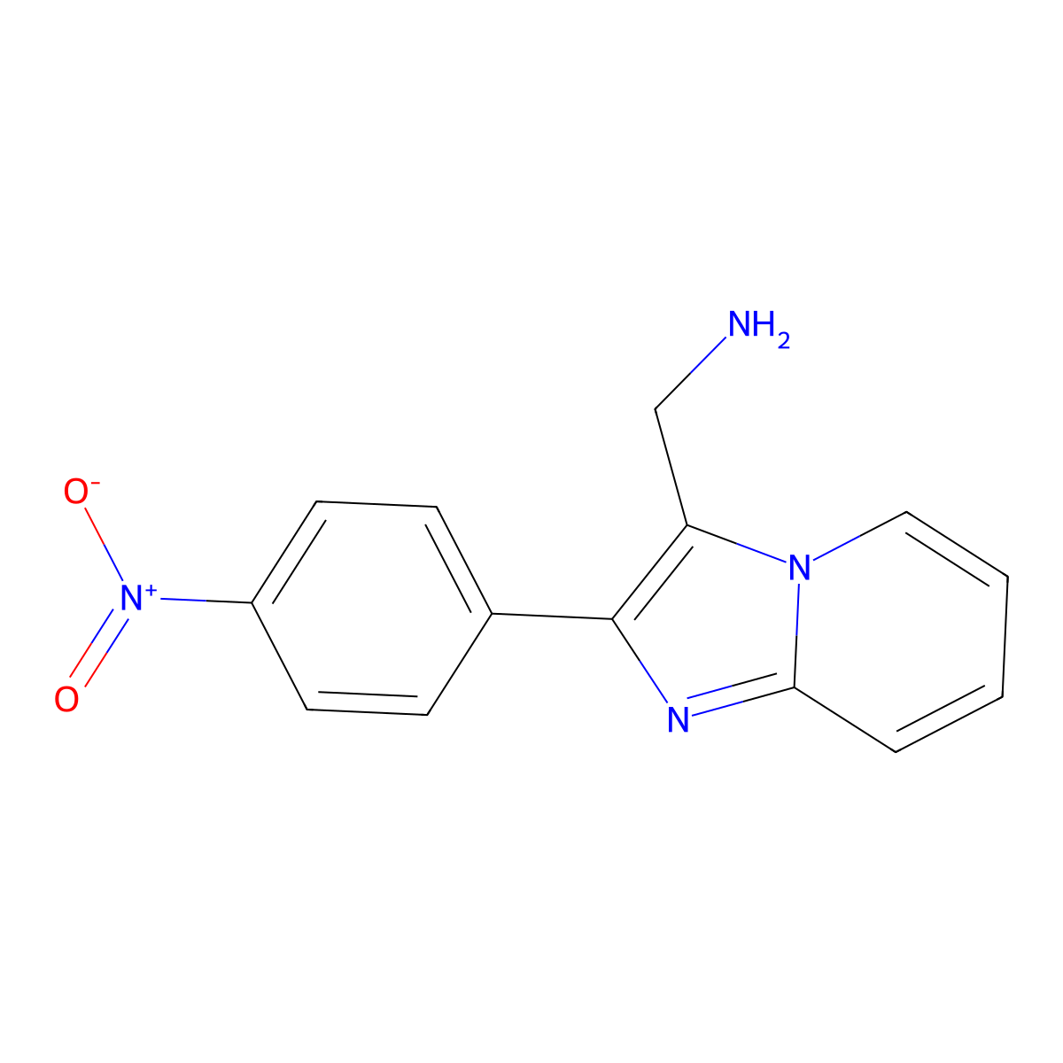 (2-(4-Nitrophenyl)imidazo[1,2-a]pyridin-3-yl)methanamine molecular structure, CAS 725253-25-8