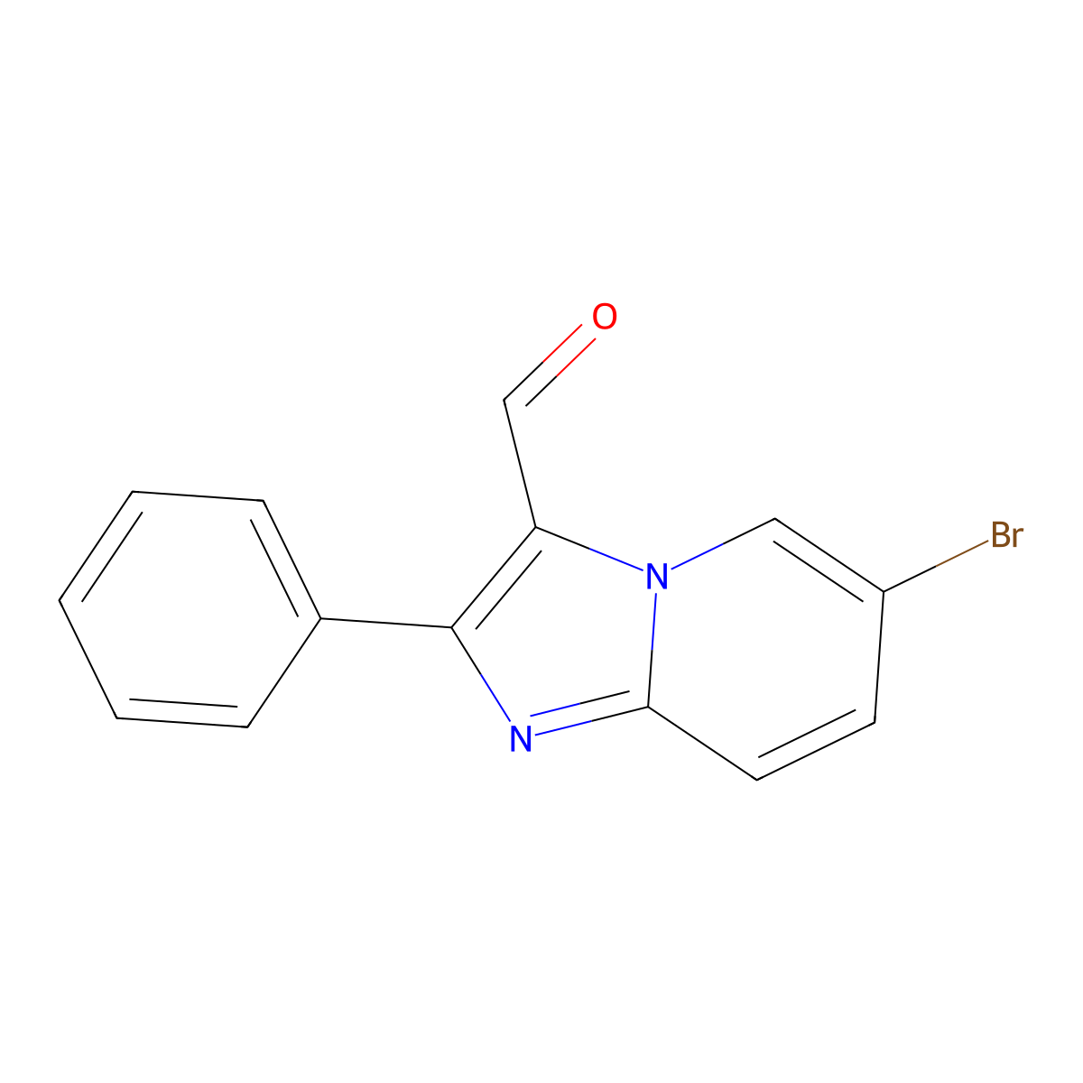 6-Bromo-2-phenylimidazo[1,2-a]pyridine-3-carbaldehyde molecular structure, CAS 725253-27-0