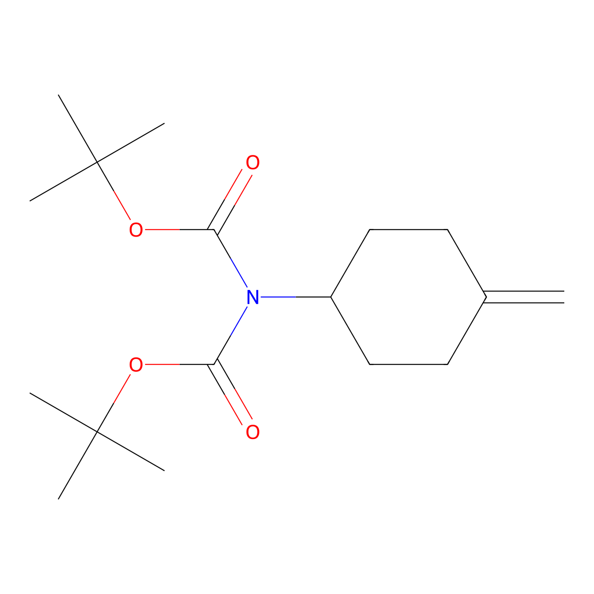 Imidodicarbonic acid, 2-(4-methylenecyclohexyl)-, 1,3-bis(1,1-dimethylethyl) ester molecular structure, CAS 725255-41-4