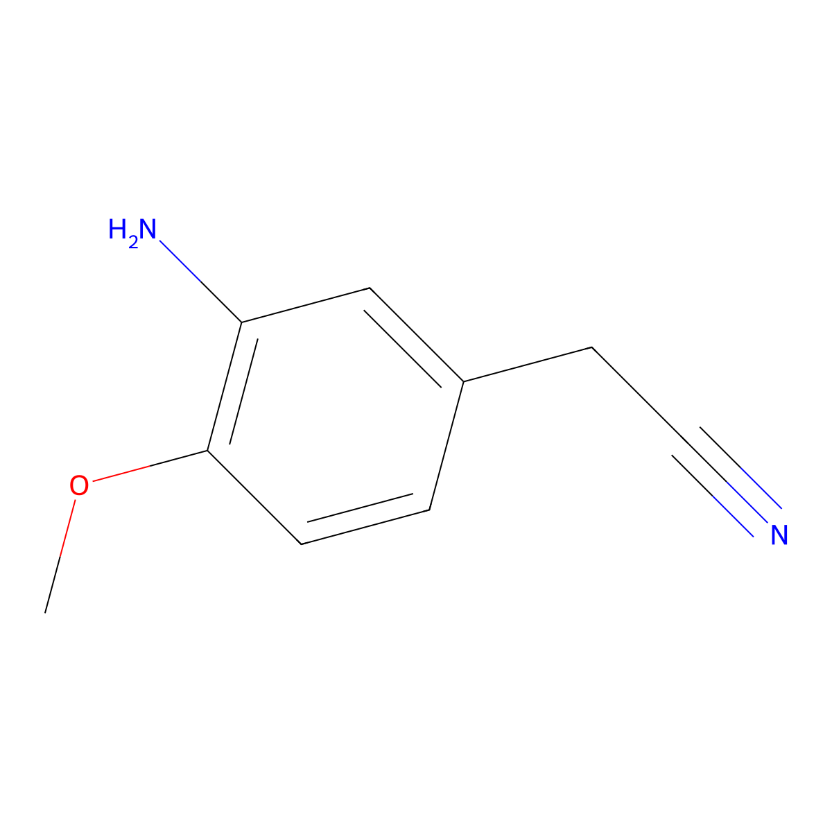 2-(3-Amino-4-methoxyphenyl)acetonitrile molecular structure, CAS 725256-16-6