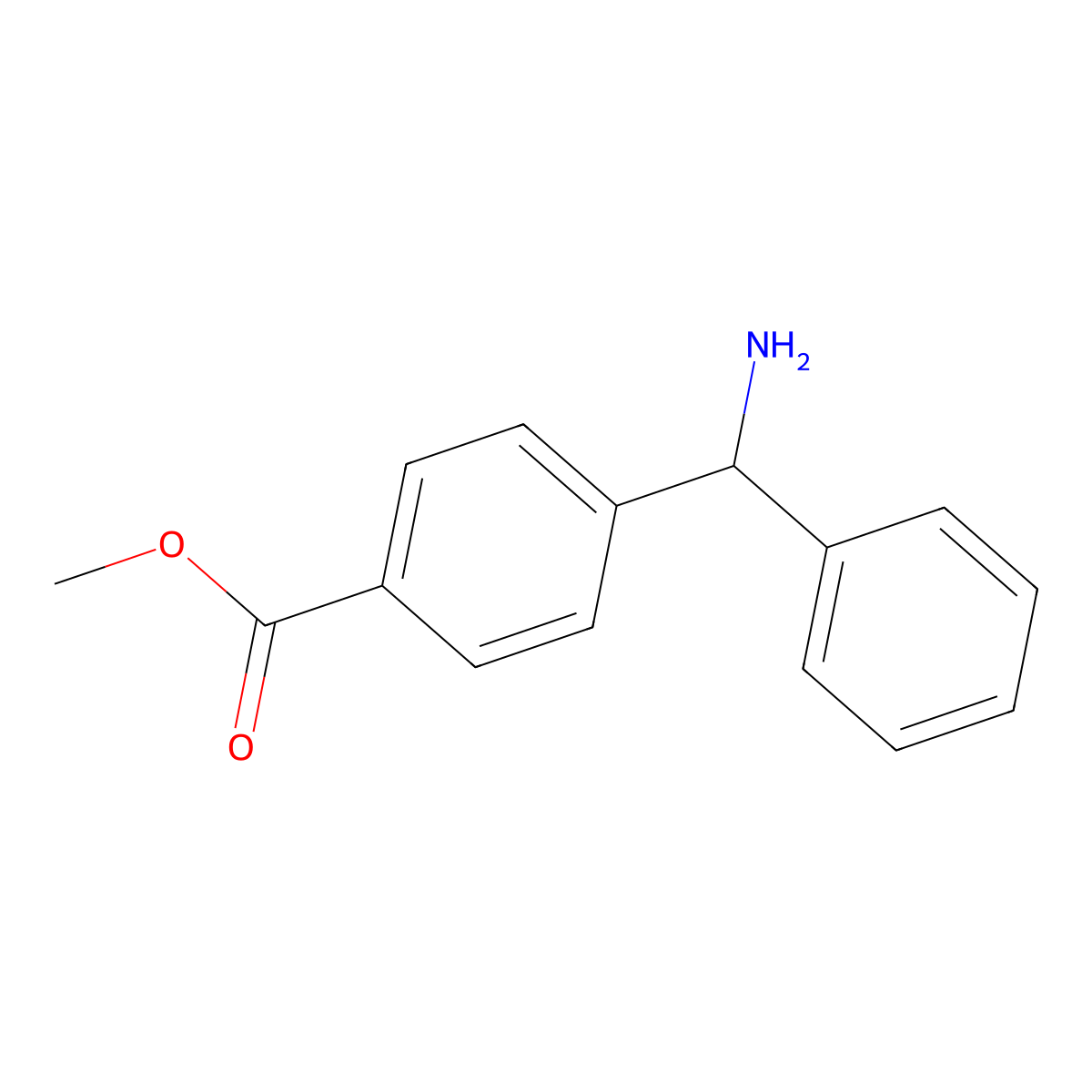 Methyl 4-[amino(phenyl)methyl]benzoate molecular structure, CAS 725272-77-5