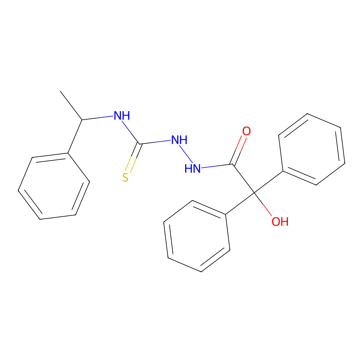 2-[hydroxy(diphenyl)acetyl]-N-(1-phenylethyl)hydrazinecarbothioamide molecular structure, CAS 725274-71-5