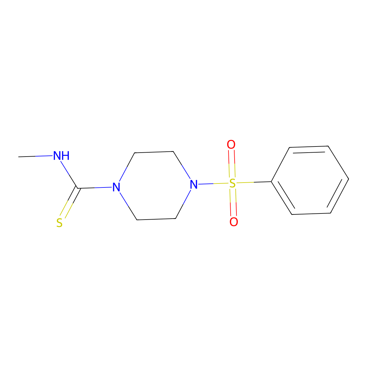 N-methyl-4-(phenylsulfonyl)piperazine-1-carbothioamide molecular structure, CAS 725275-94-5