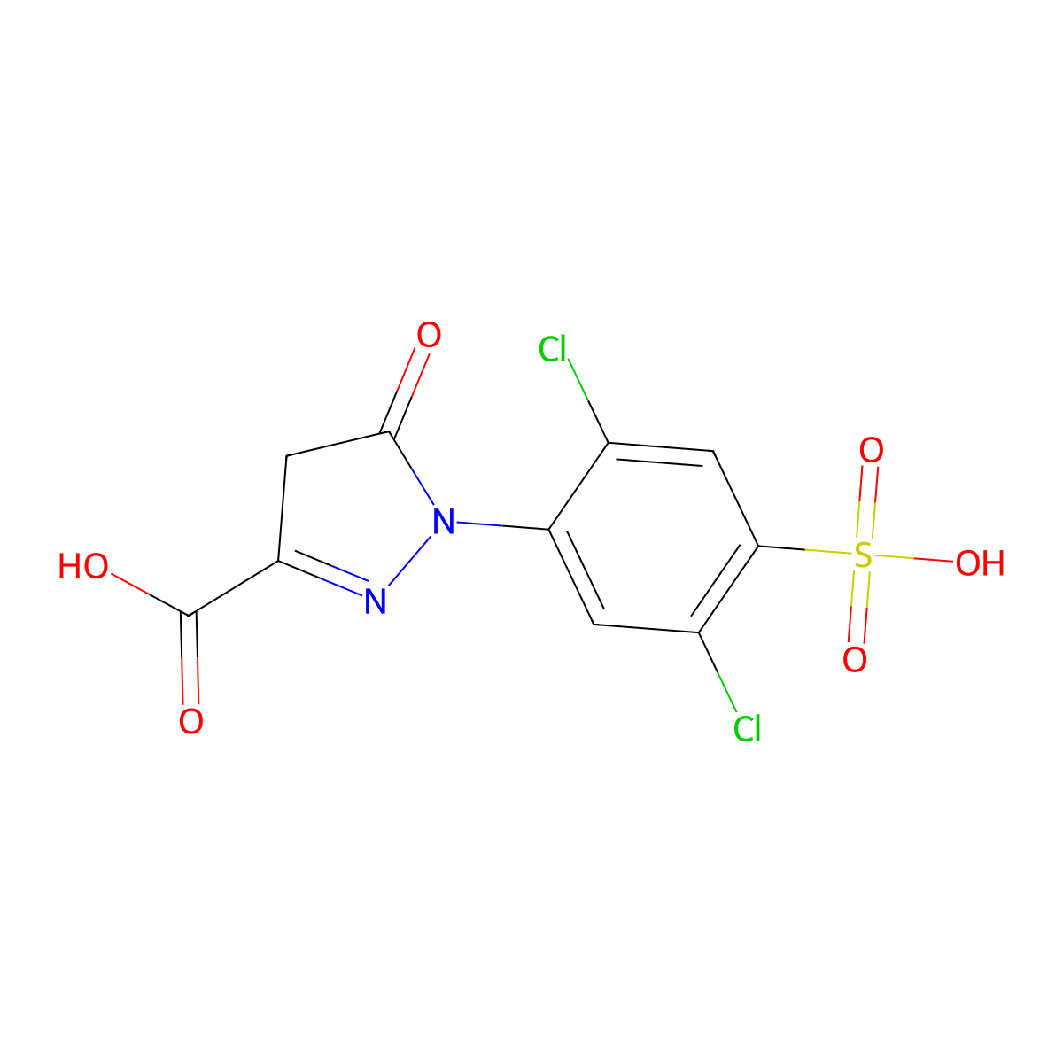 1-(2,5-Dichloro-4-sulfophenyl)-5-pyrazolone-3-carboxylic acid molecular structure, CAS 7253-04-5