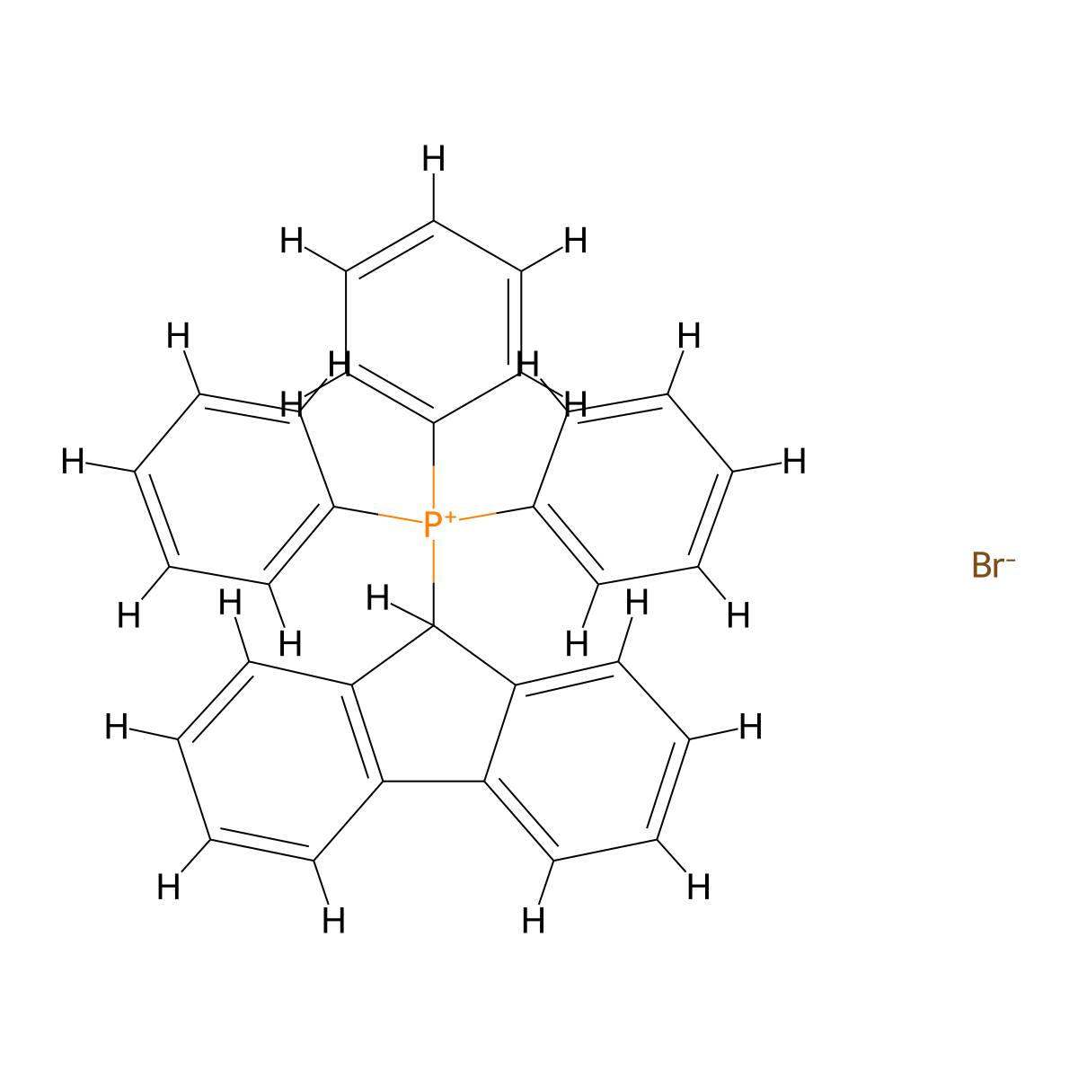 Phosphonium, 9H-fluoren-9-yltriphenyl-, bromide (1:1) molecular structure, CAS 7253-07-8