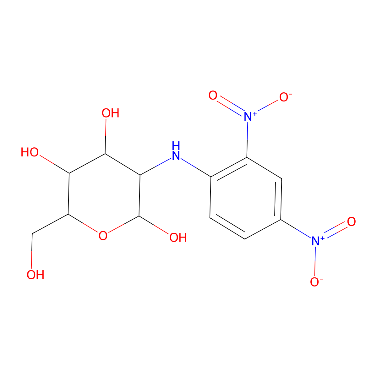 3-(2,4-Dinitroanilino)-6-(hydroxymethyl)oxane-2,4,5-triol molecular structure, CAS 7253-54-5