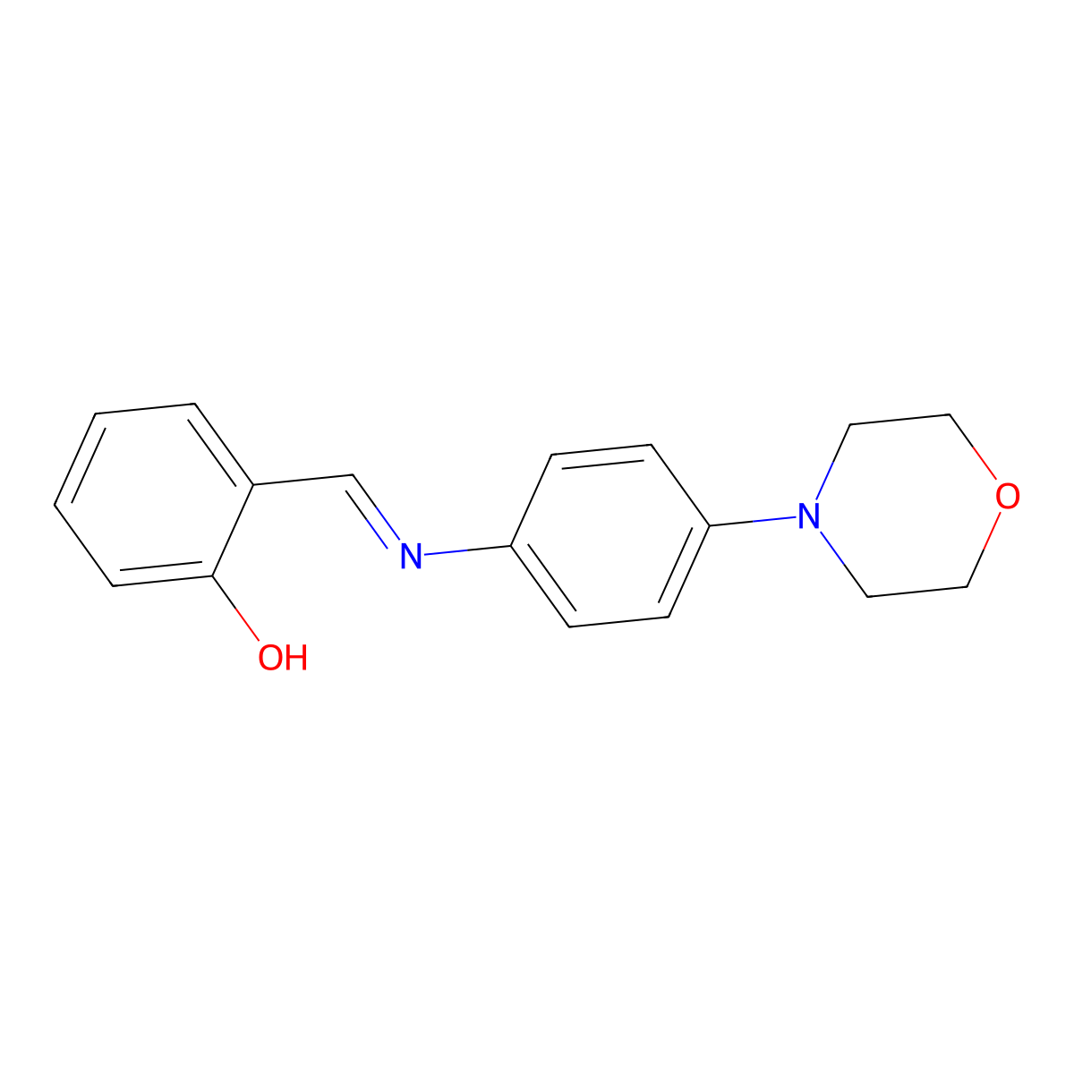 2-[(E)-(4-morpholinophenyl)iminomethyl]phenol molecular structure, CAS 7253-93-2