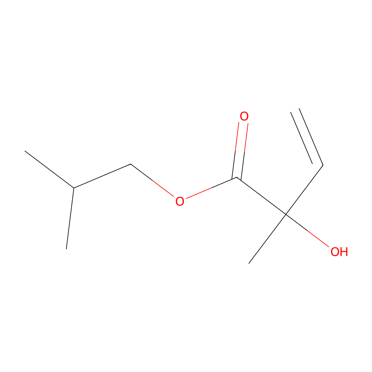 2-Methylpropyl 2-hydroxy-2-methylbut-3-enoate molecular structure, CAS 72531-53-4