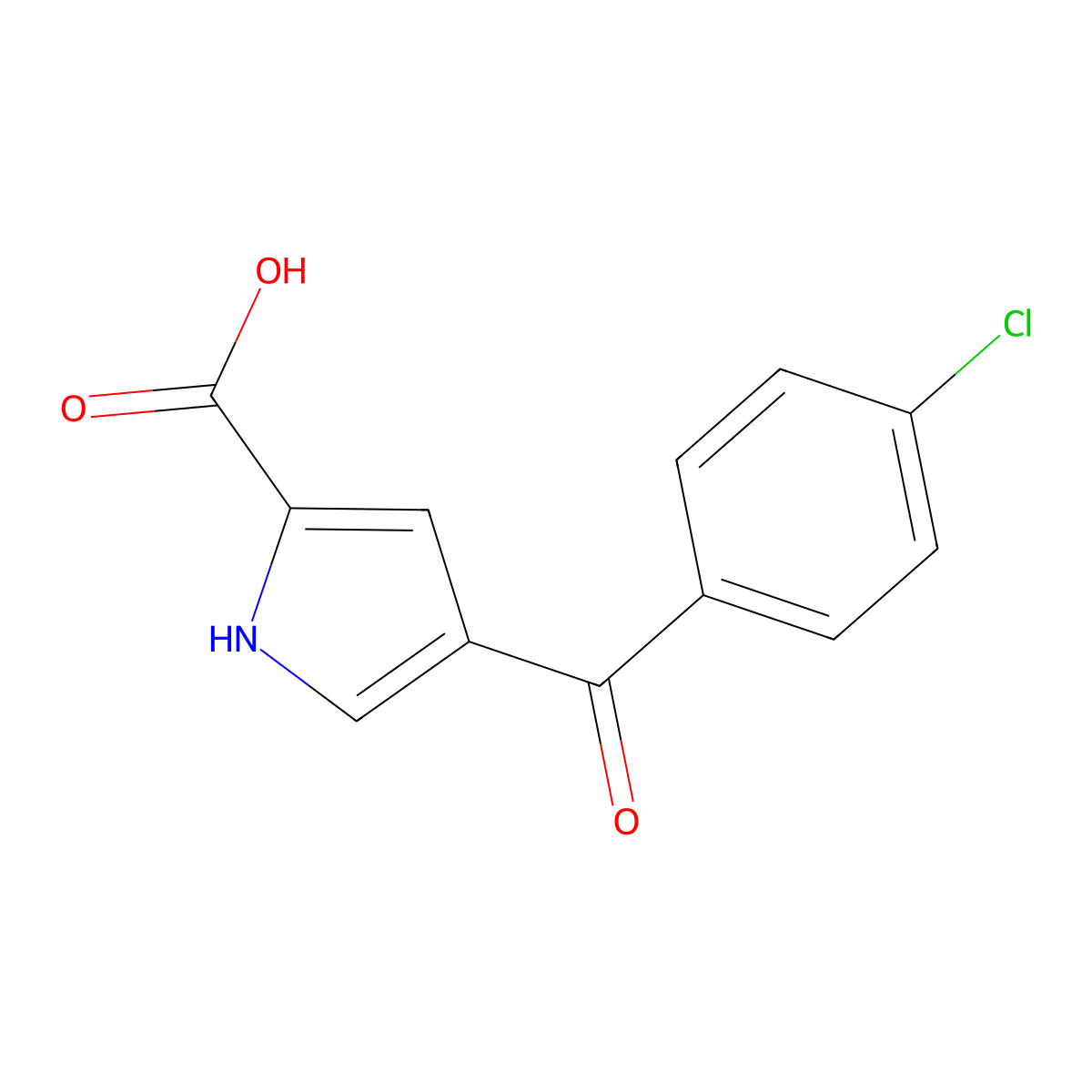 4-(4-Chlorobenzoyl)-1H-pyrrole-2-carboxylic acid molecular structure, CAS 72531-60-3