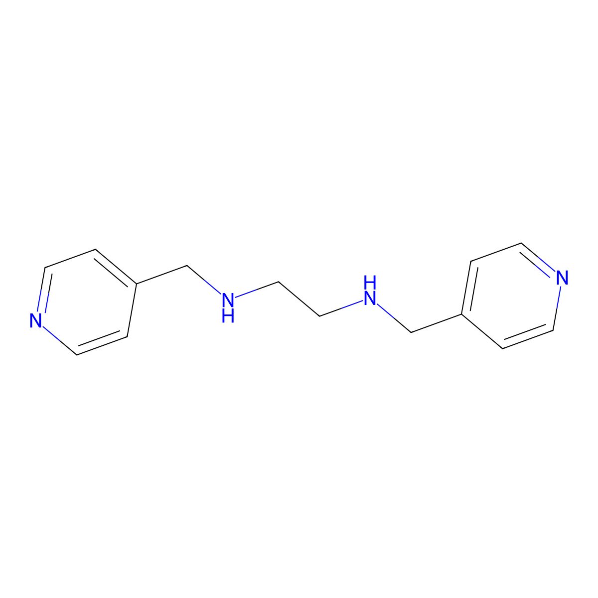N1,N2-Bis(pyridin-4-ylmethyl)ethane-1,2-diamine molecular structure, CAS 7254-15-1