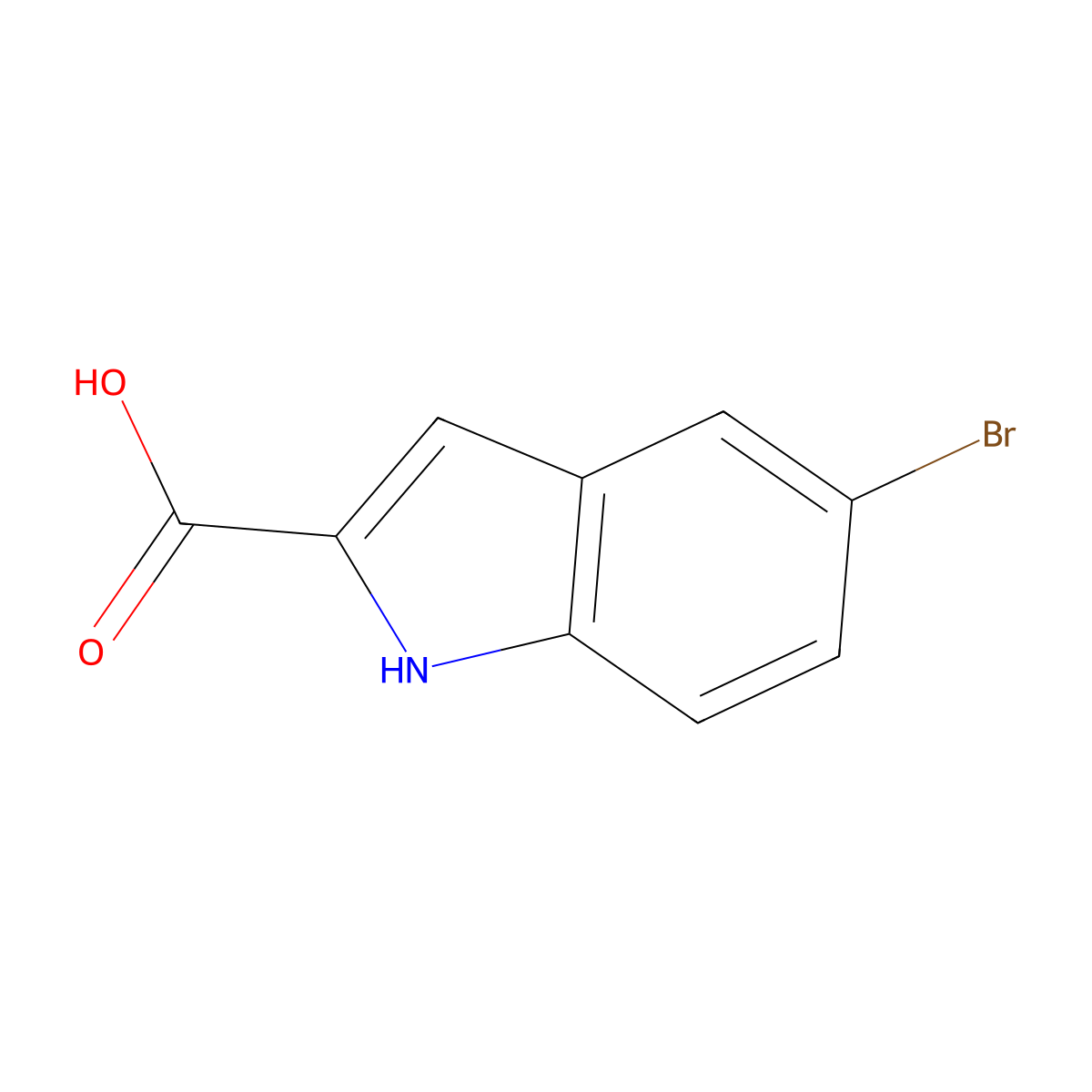 5-Bromo-1H-indole-2-carboxylic acid molecular structure, CAS 7254-19-5