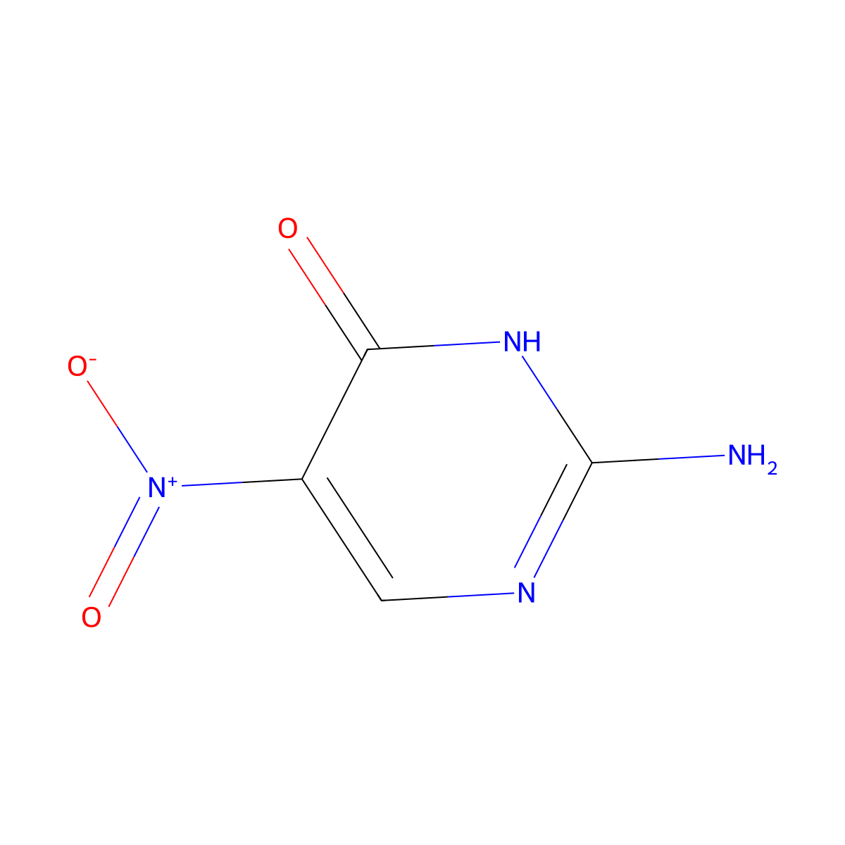 2-Amino-5-nitropyrimidin-4(1H)-one molecular structure, CAS 7254-29-7