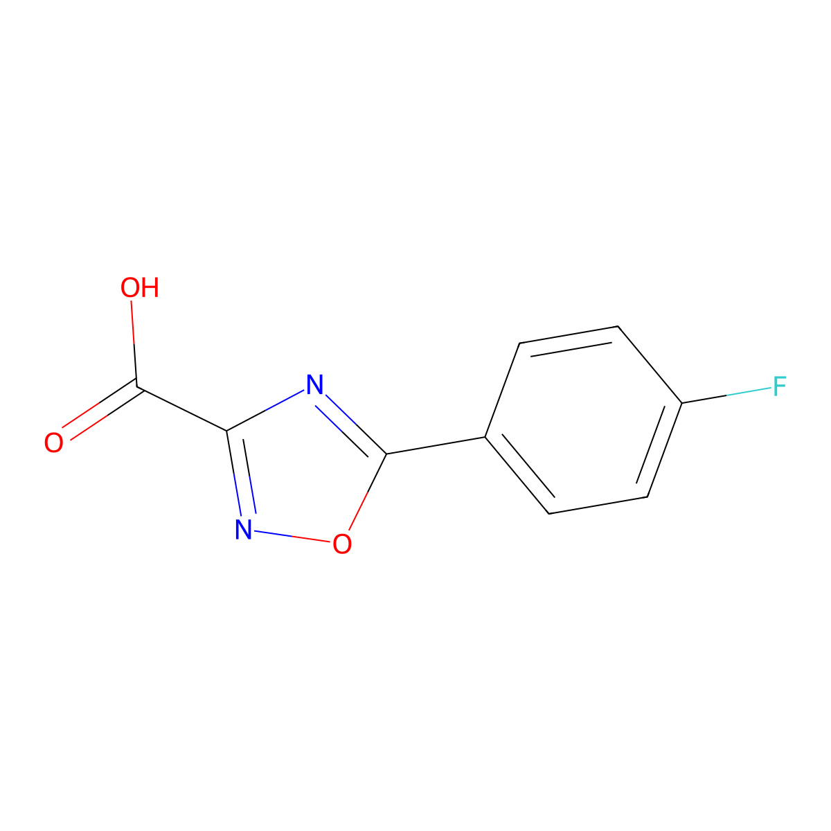 5-(4-fluorophenyl)-1,2,4-oxadiazole-3-carboxylic Acid molecular structure, CAS 72542-80-4
