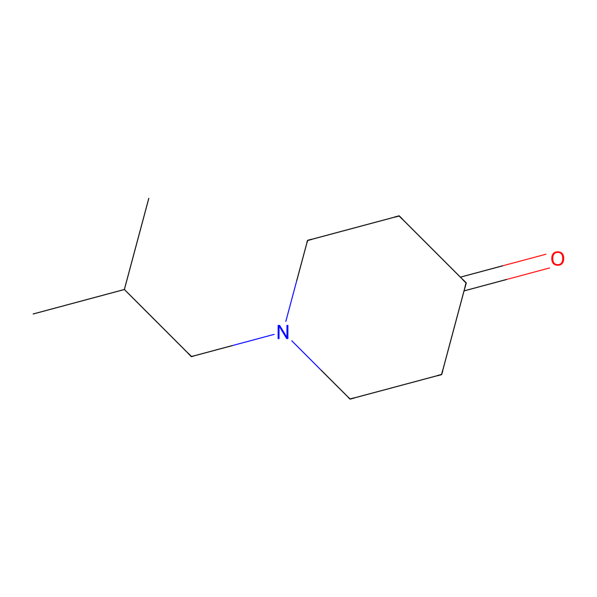 1-Isobutyl-4-piperidone molecular structure, CAS 72544-16-2