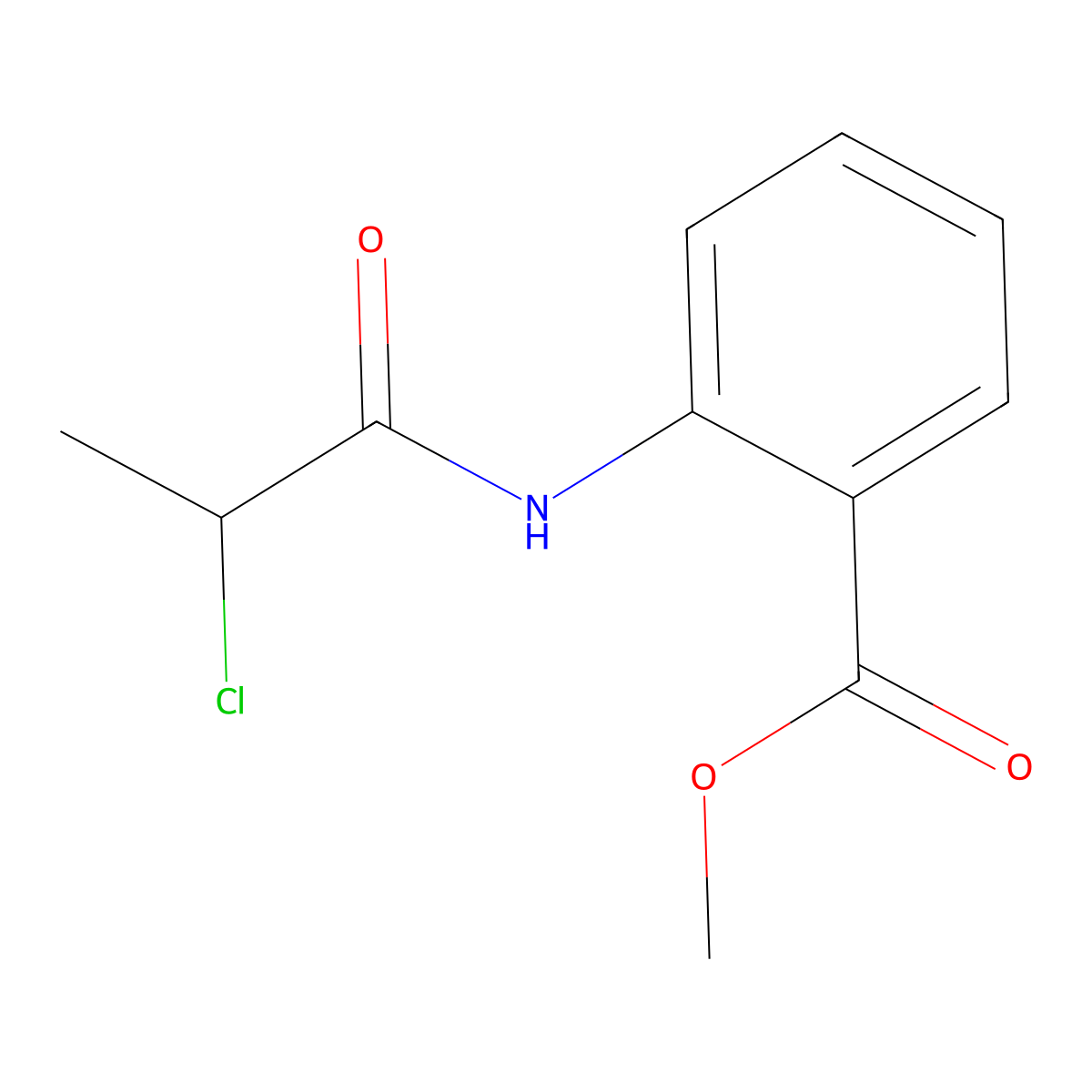 Methyl 2-[(2-chloropropanoyl)amino]benzoate molecular structure, CAS 72544-42-4