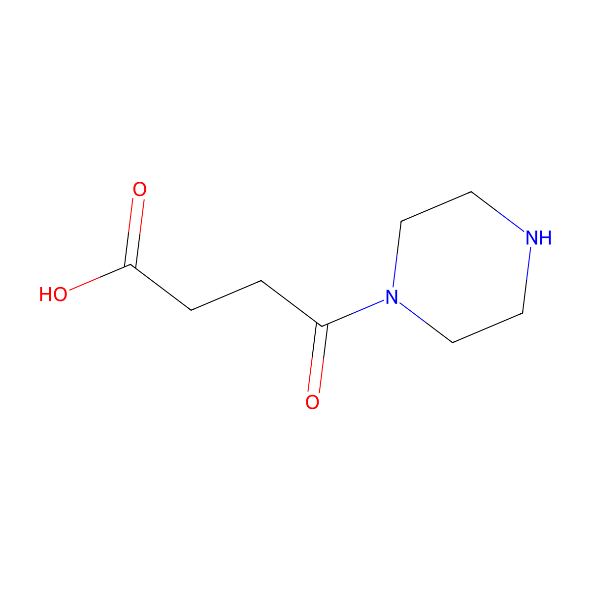 4-Oxo-4-piperazin-1-yl-butyric acid molecular structure, CAS 72547-43-4